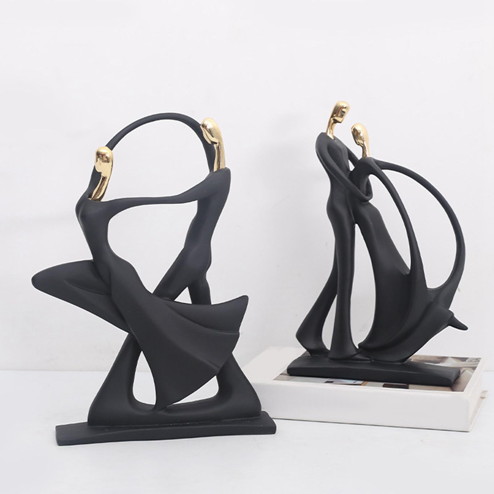 Abstract Statues Dancing Couple Figurines for Entrance Bookshelf Decorations style A