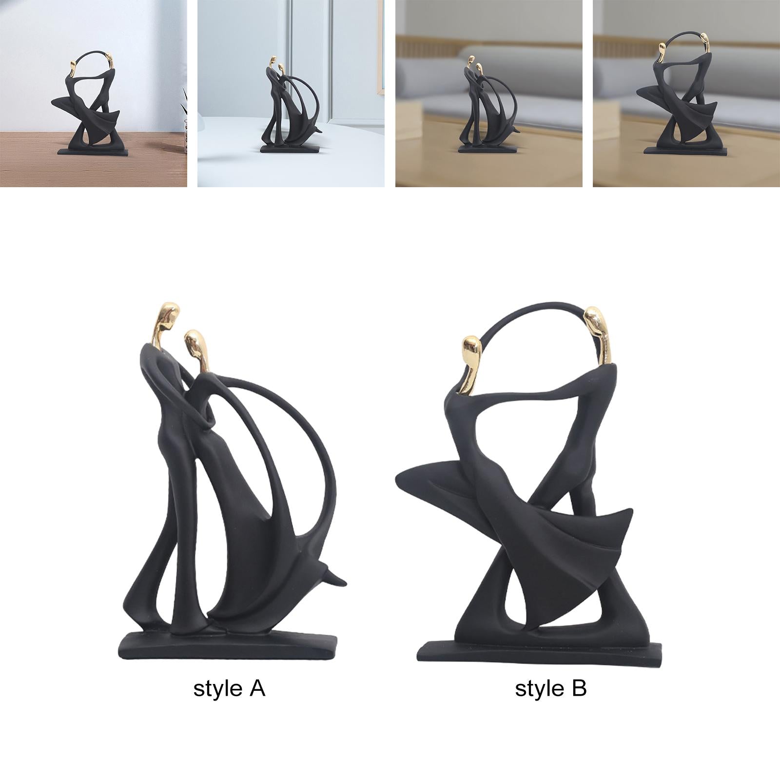 Abstract Statues Dancing Couple Figurines for Entrance Bookshelf Decorations style A