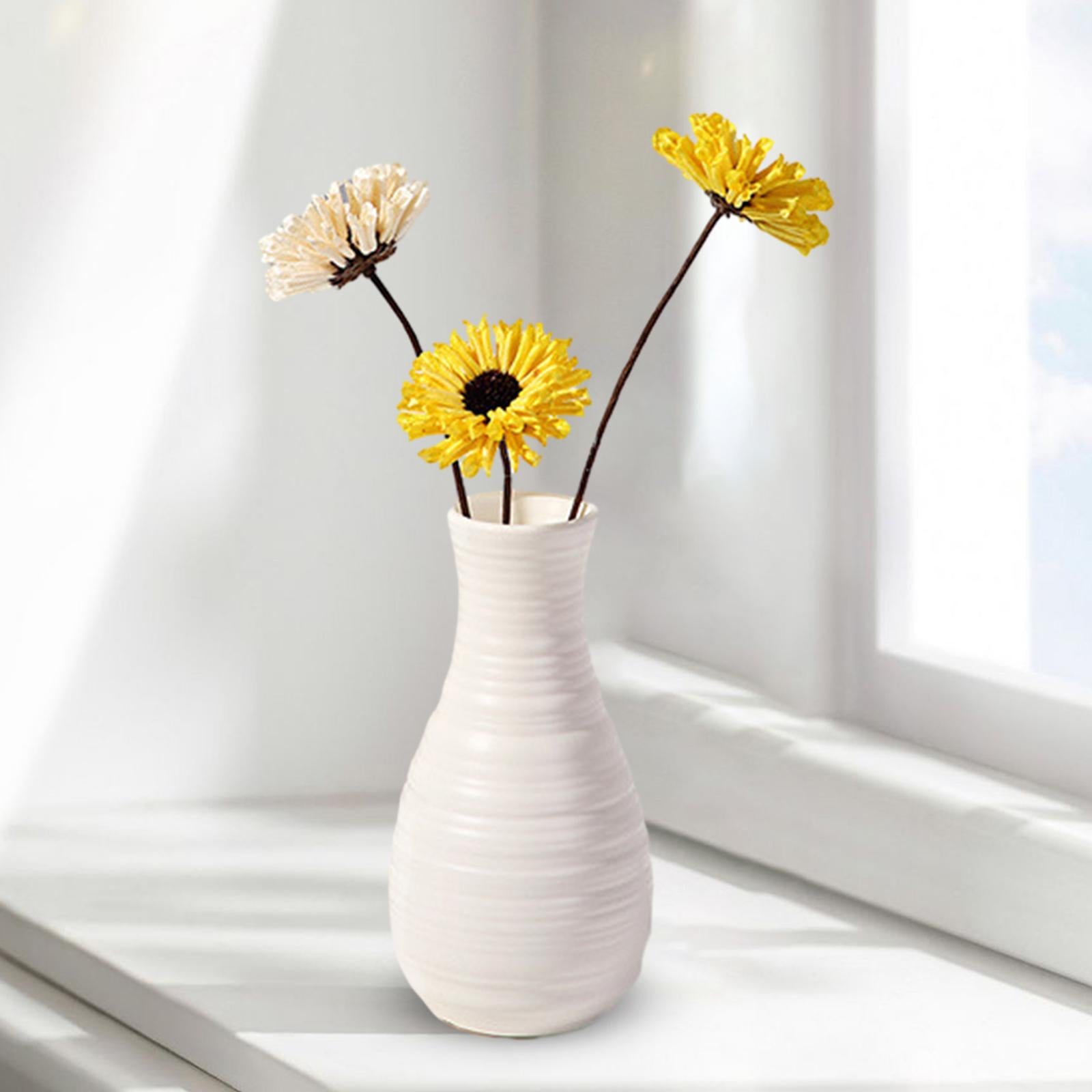 Nordic Flower Vase Plant Holder Modern Flower Pot for Home Desktop Farmhouse Style D 7X7X20.5cm