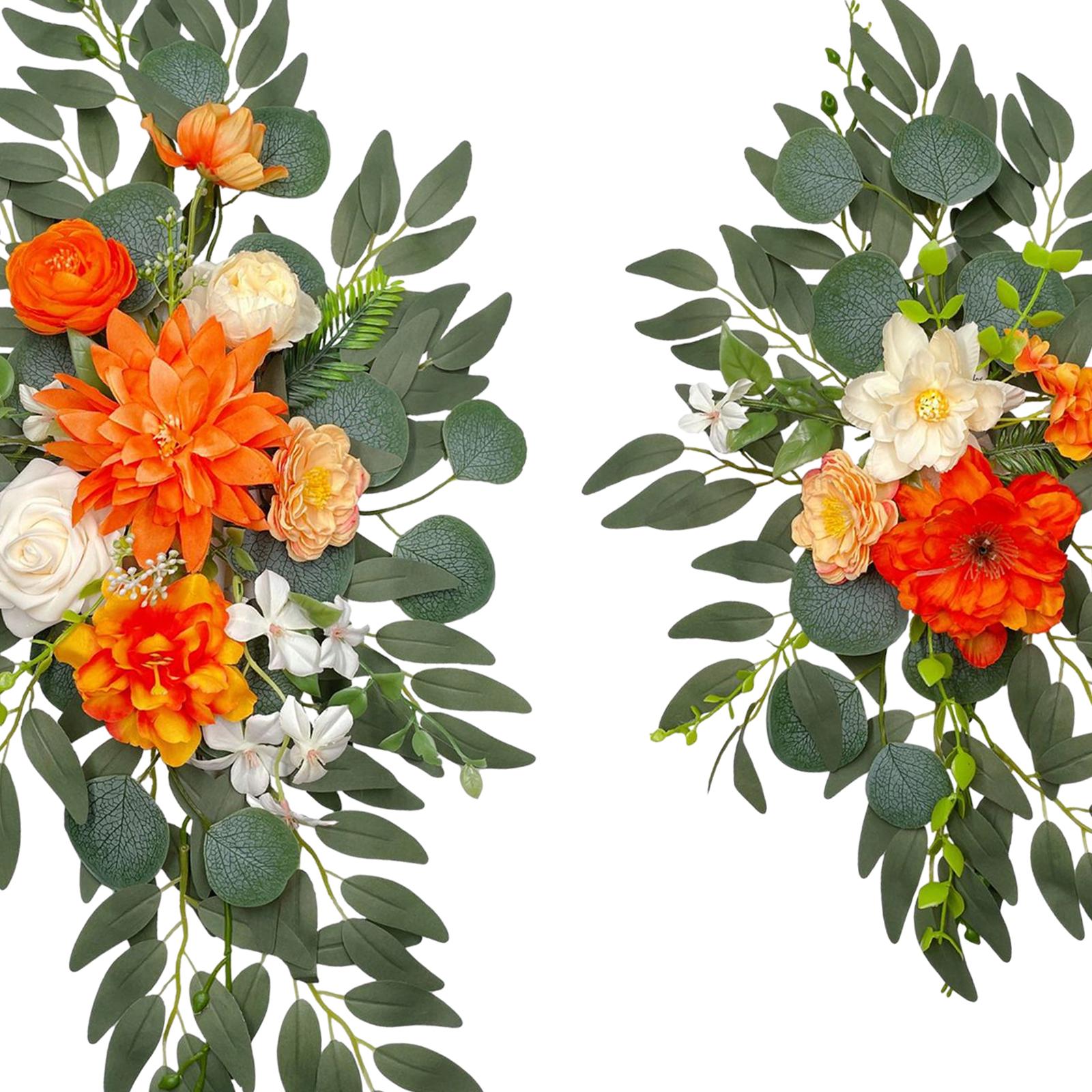 2Pcs Artificial Arch Flower Multicolor Ceremony Signs for Ceremony Reception