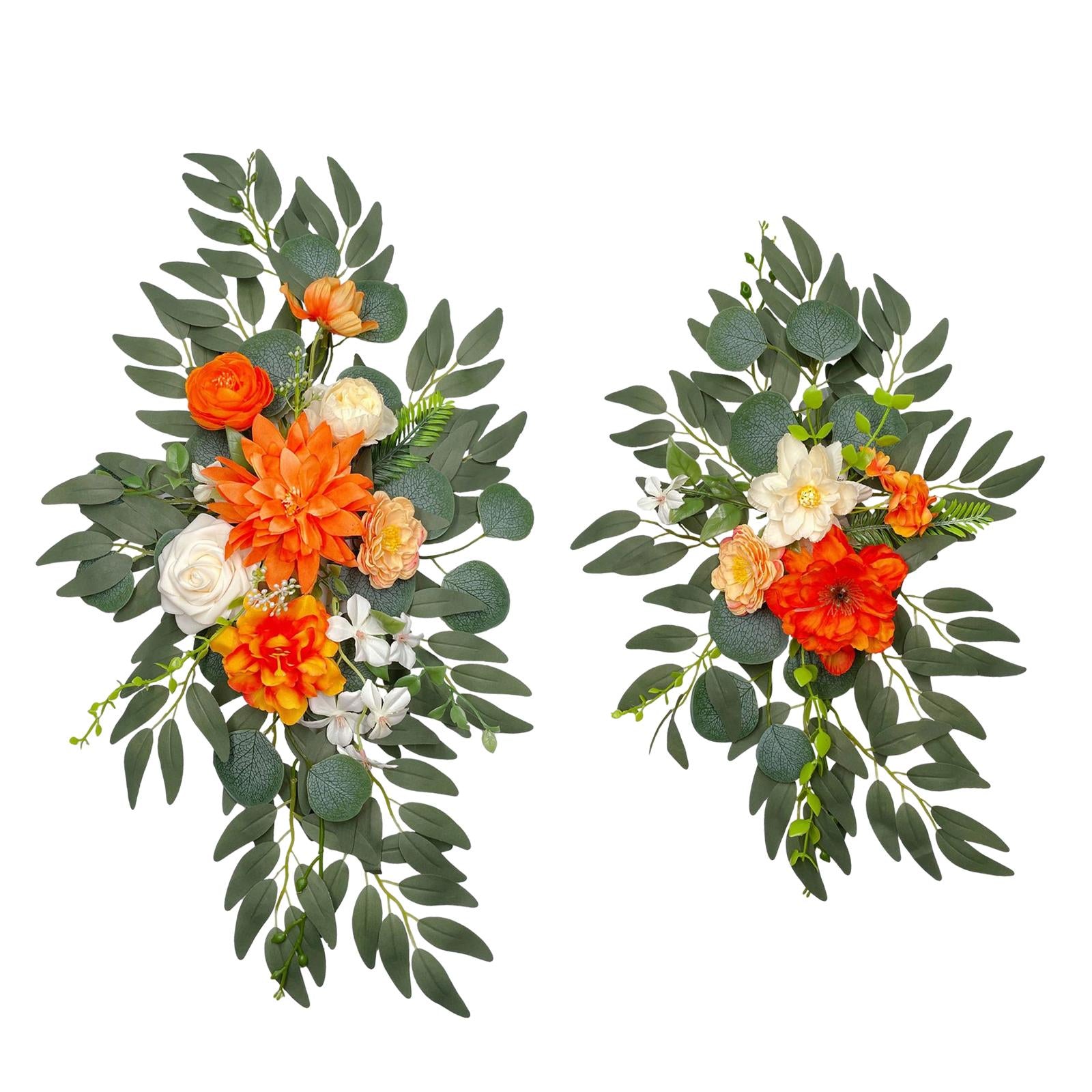 2Pcs Artificial Arch Flower Multicolor Ceremony Signs for Ceremony Reception