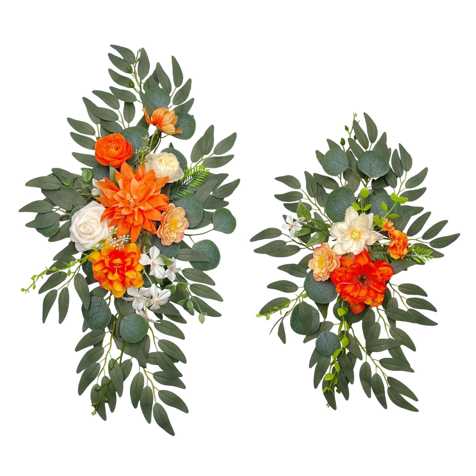 2Pcs Artificial Arch Flower Multicolor Ceremony Signs for Ceremony Reception