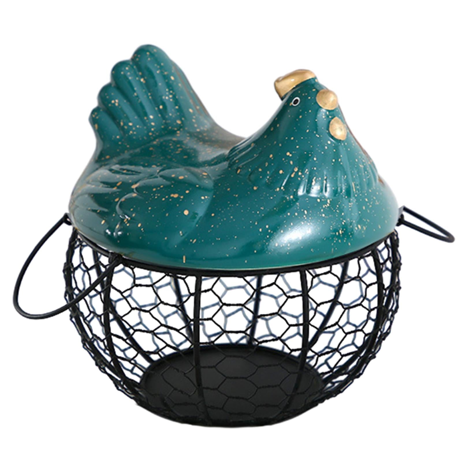 Egg Basket Large Capacity Rustic Egg Collection Basket Kitchen Egg Container Black with Small Dot
