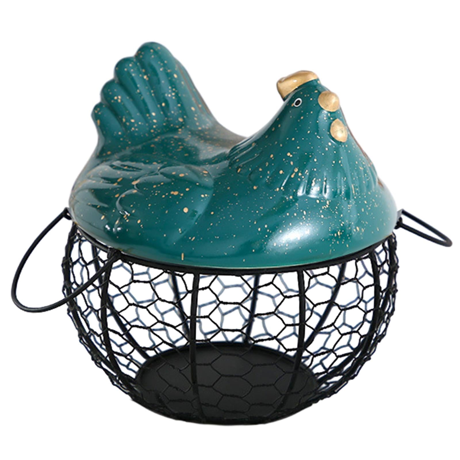 Egg Basket Large Capacity Rustic Egg Collection Basket Kitchen Egg Container Black with Small Dot