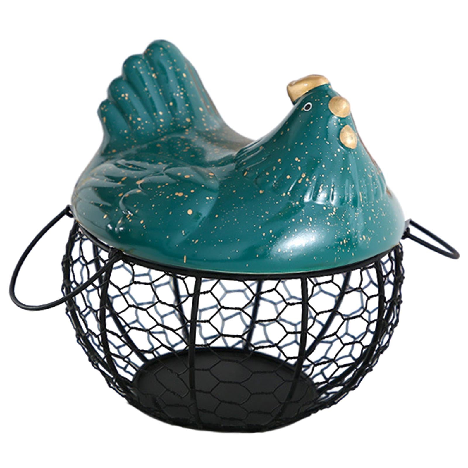 Egg Basket Large Capacity Rustic Egg Collection Basket Kitchen Egg Container Black with Small Dot