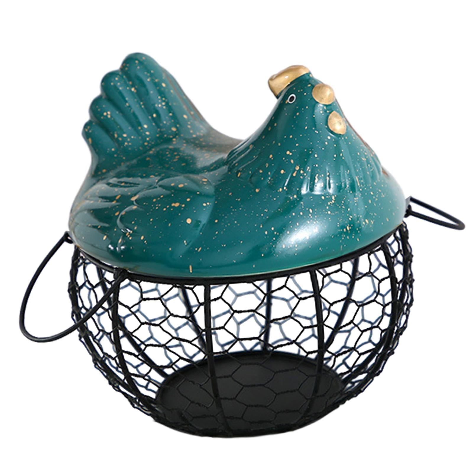 Egg Basket Large Capacity Rustic Egg Collection Basket Kitchen Egg Container Black with Small Dot