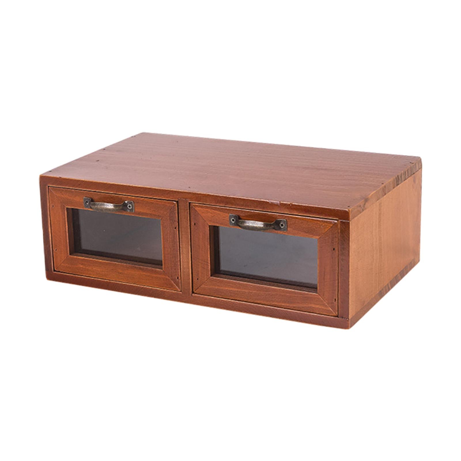 Monitor Stand Riser Desk Organizer for Cable Box Devices TV Computer Monitor Double Drawer