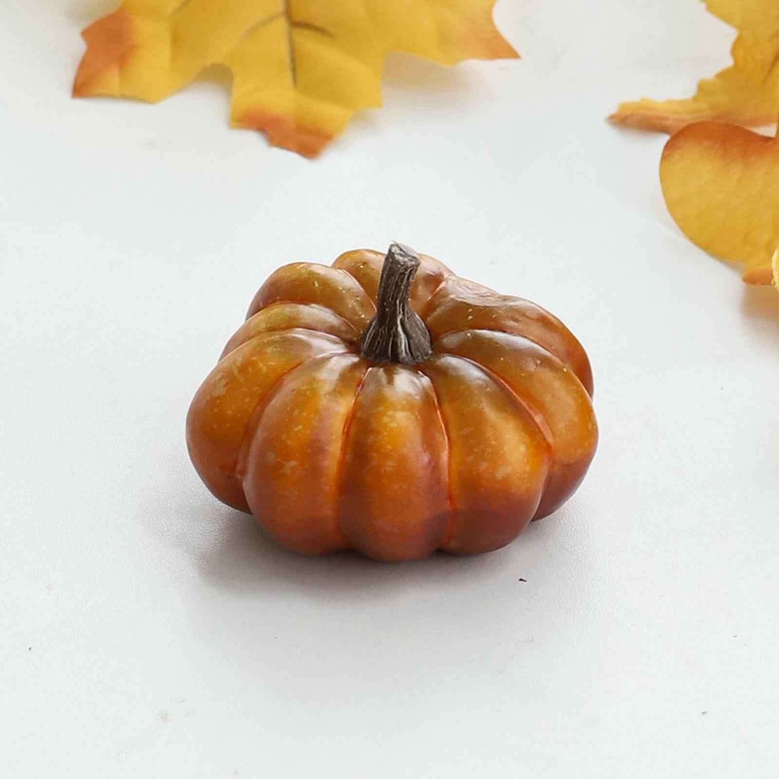 Artificial Pumpkin Halloween Foam Pumpkins Decor Table Centerpiece 4.5x7.5cm Coffee