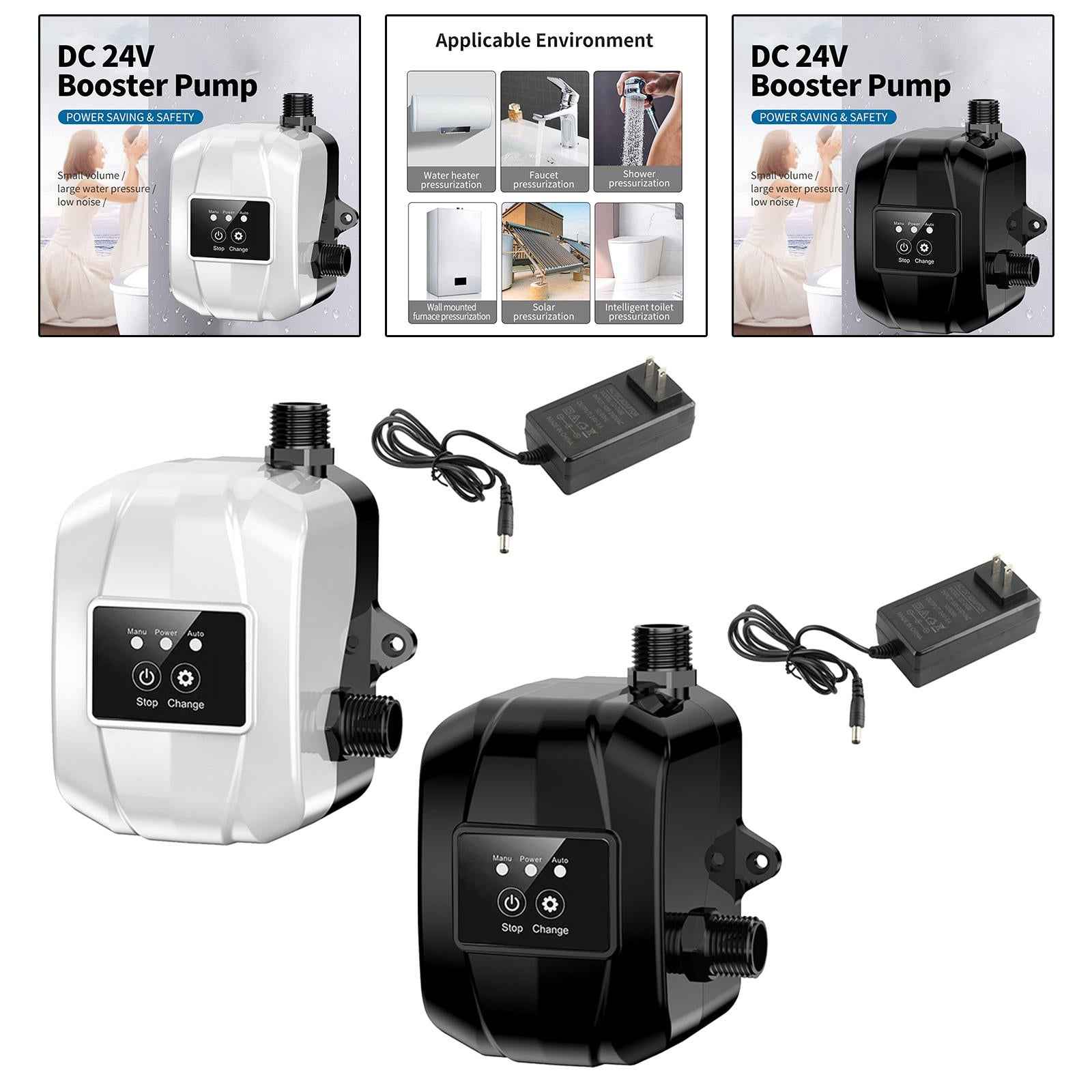 Water Pressure Booster Pump Small Automatic Shower Booster Pump for Bathroom White