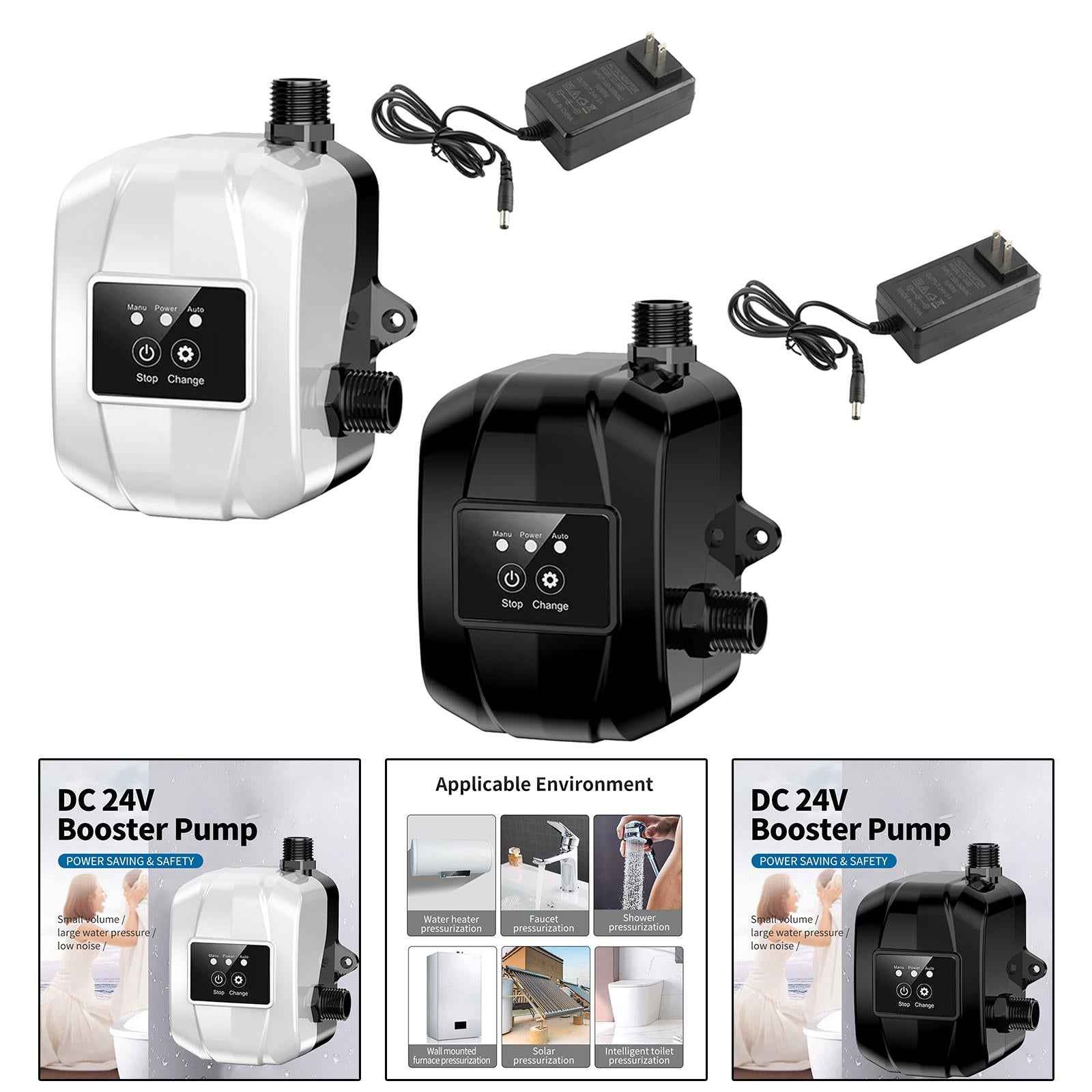 Water Pressure Booster Pump Small Automatic Shower Booster Pump for Bathroom White