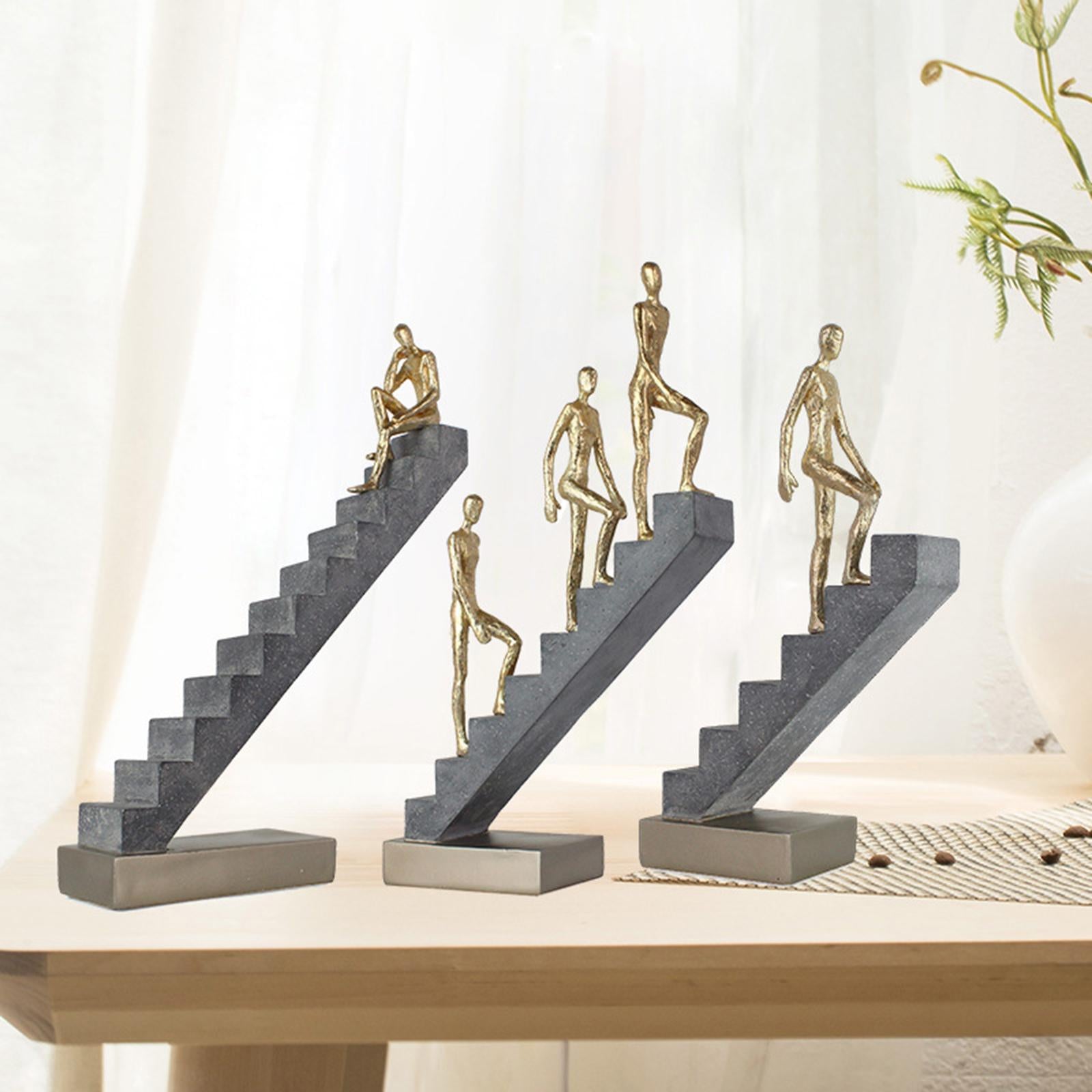Thinker Figurine Simple Creative Stairs Figurine for Home Studio Mantelpiece