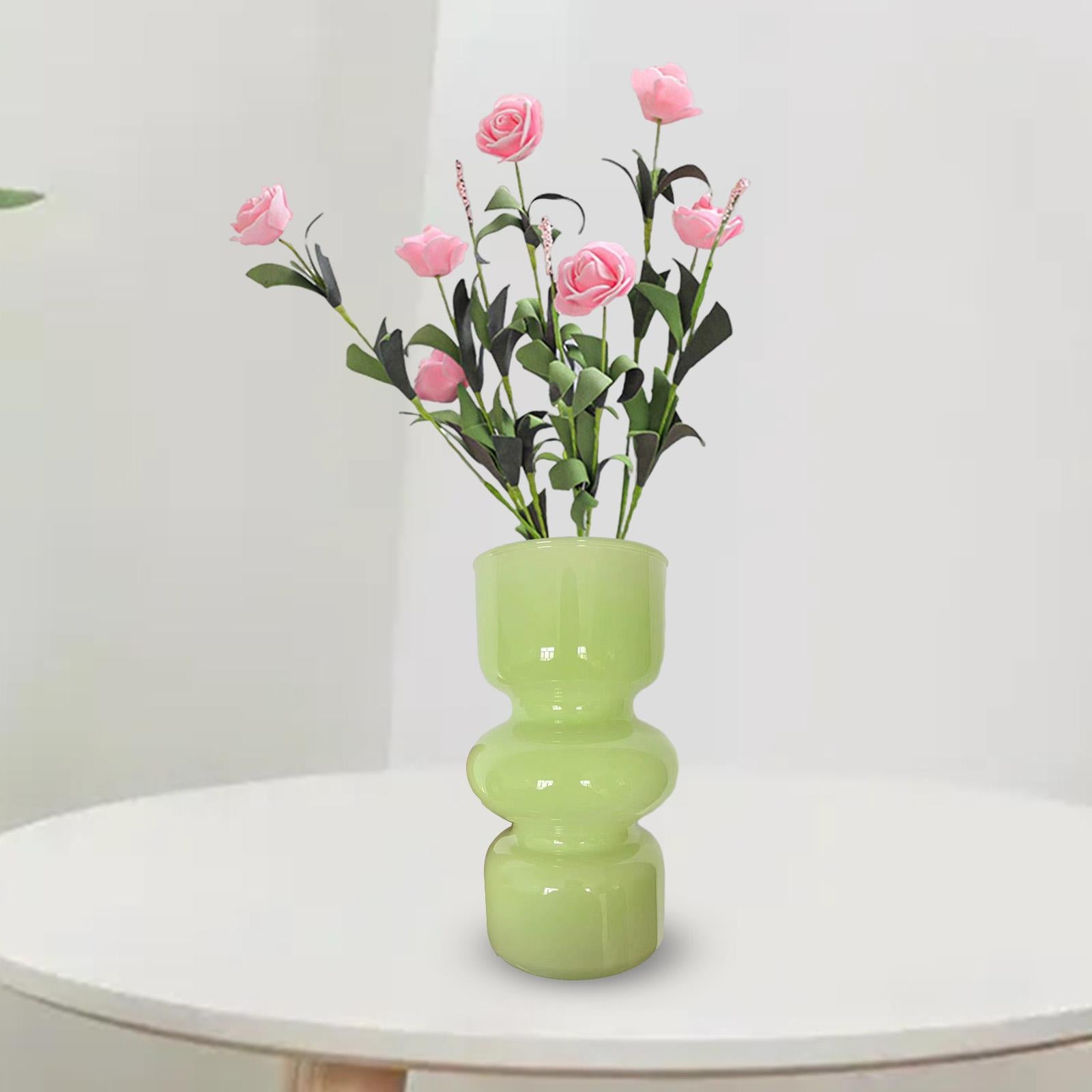 Clear Glass Vase Nordic Decorative Art Vases for Bedroom Living Room Kitchen green