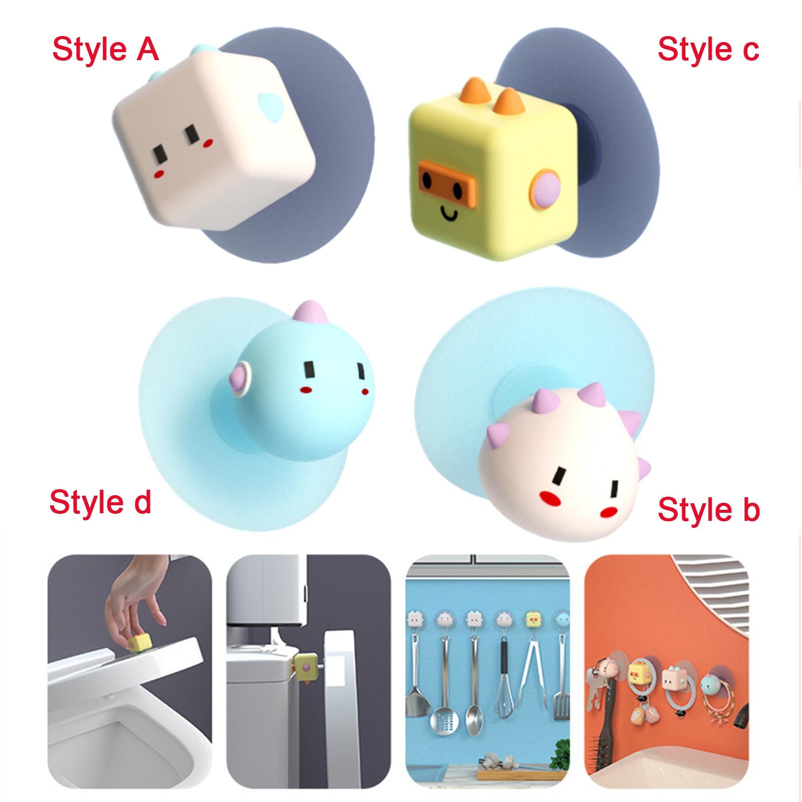 Cartoon Wall Hook Keys Storage Shelf Hanging Coats Towels Hats Cute Key Hook style A