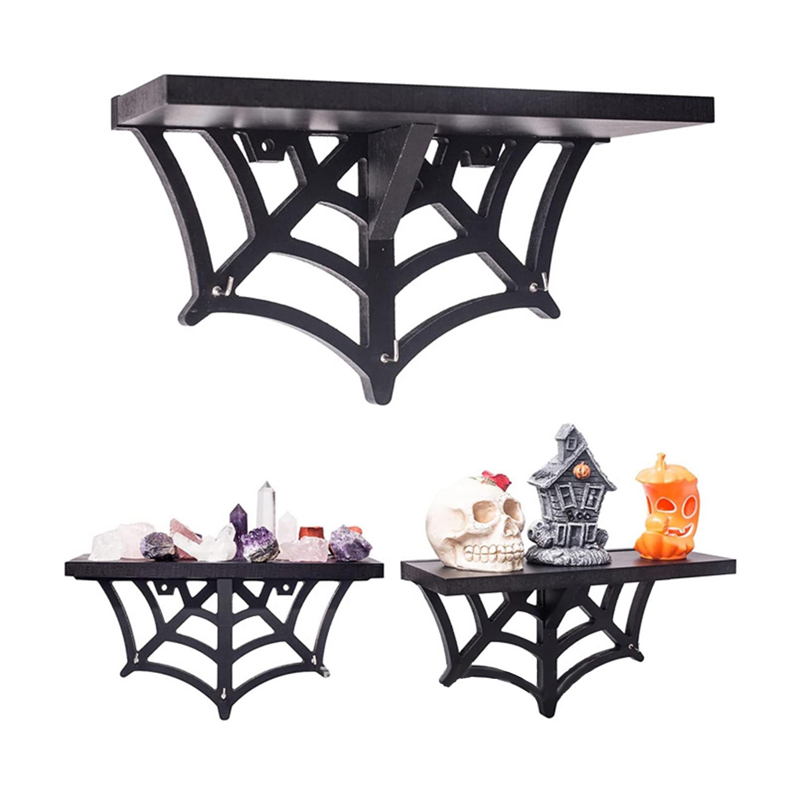 Halloween Wall Mounted Shelf Black Floating Storage Rack for Office Bathroom
