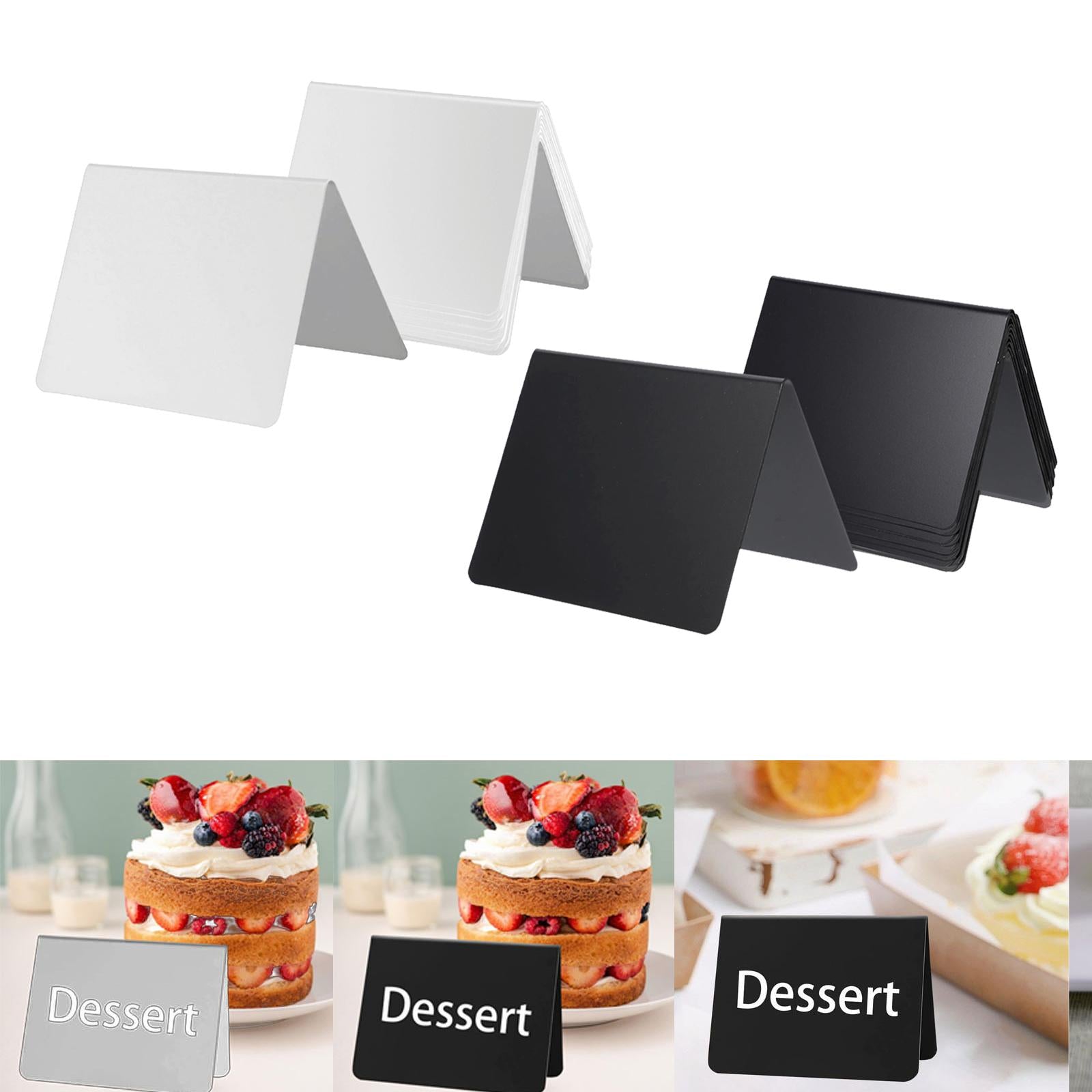 12Pcs Message Number Tag Signs Reusable Table Signs for Bakery Table Numbers White