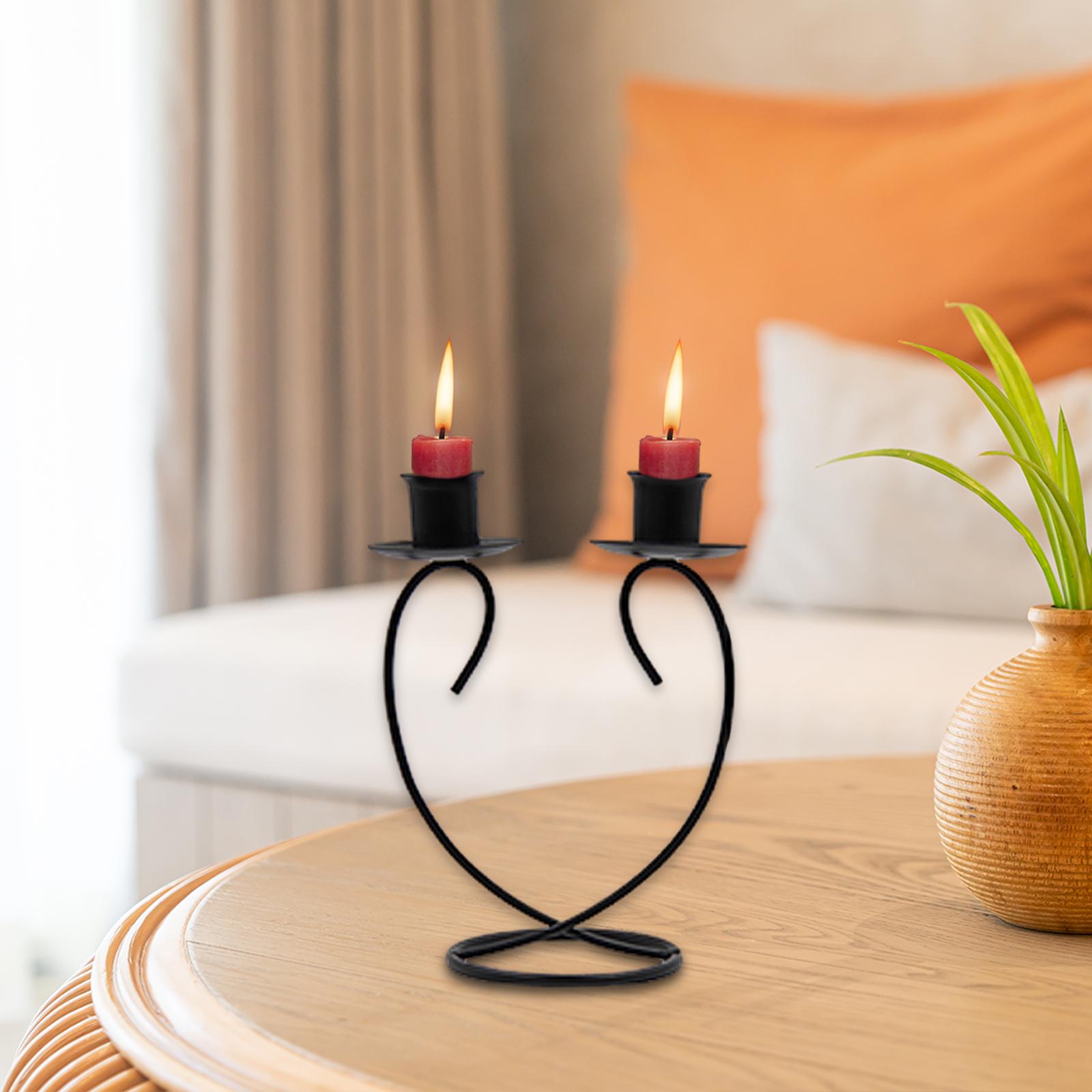 Tealight Candle Holder Candelabra Metal Candlestick for Valentine's Day Home StyleC 13.5cmx17.5cm