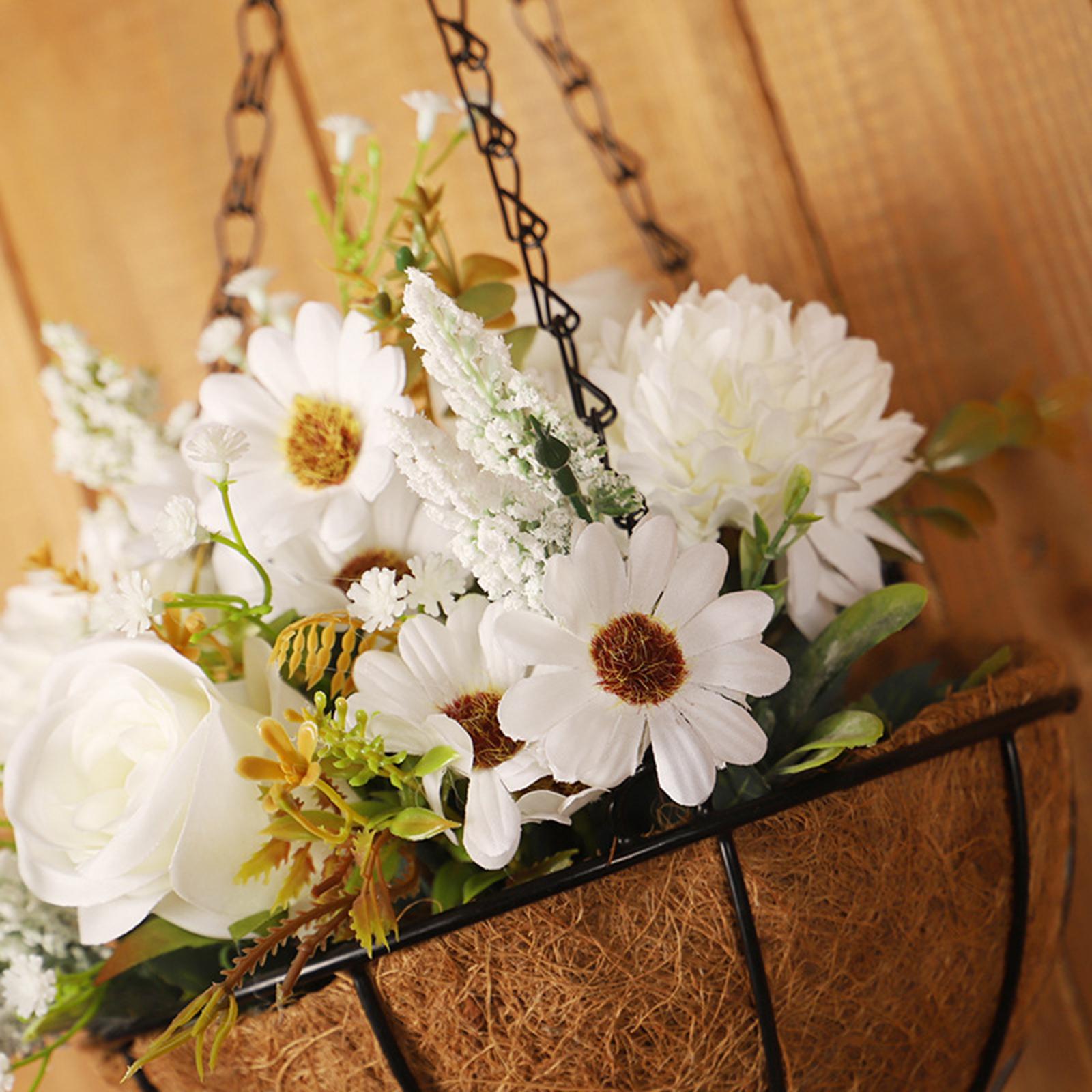 Flower Basket Wreath Hanging Ornament Farmhouse Wreath for Home Wedding Wall