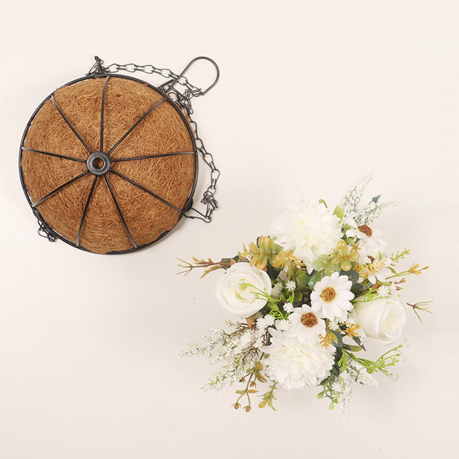 Flower Basket Wreath Hanging Ornament Farmhouse Wreath for Home Wedding Wall