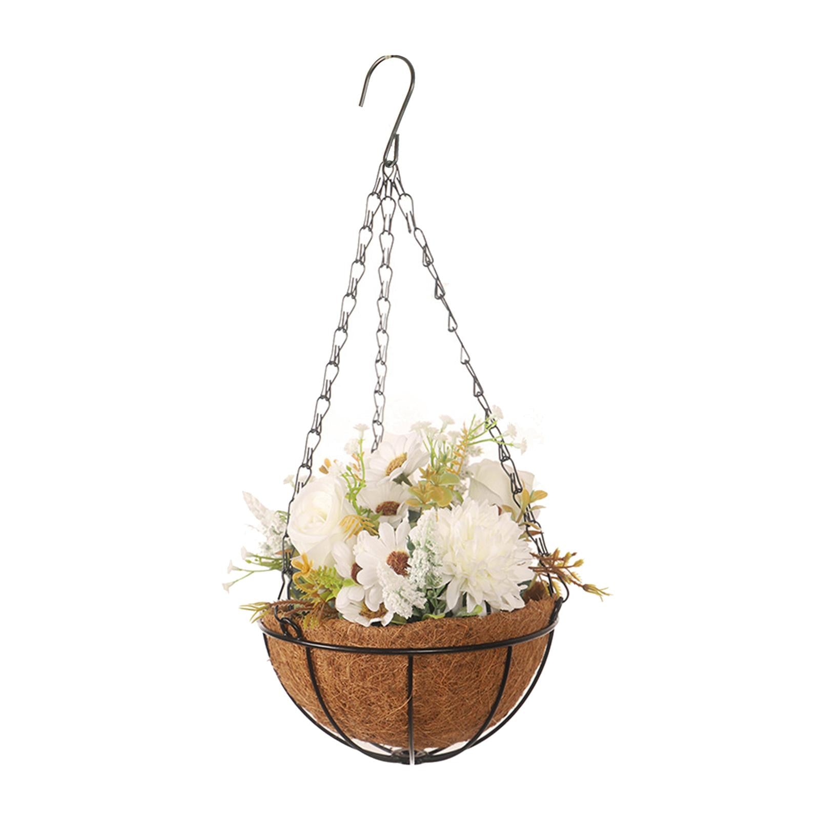 Flower Basket Wreath Hanging Ornament Farmhouse Wreath for Home Wedding Wall