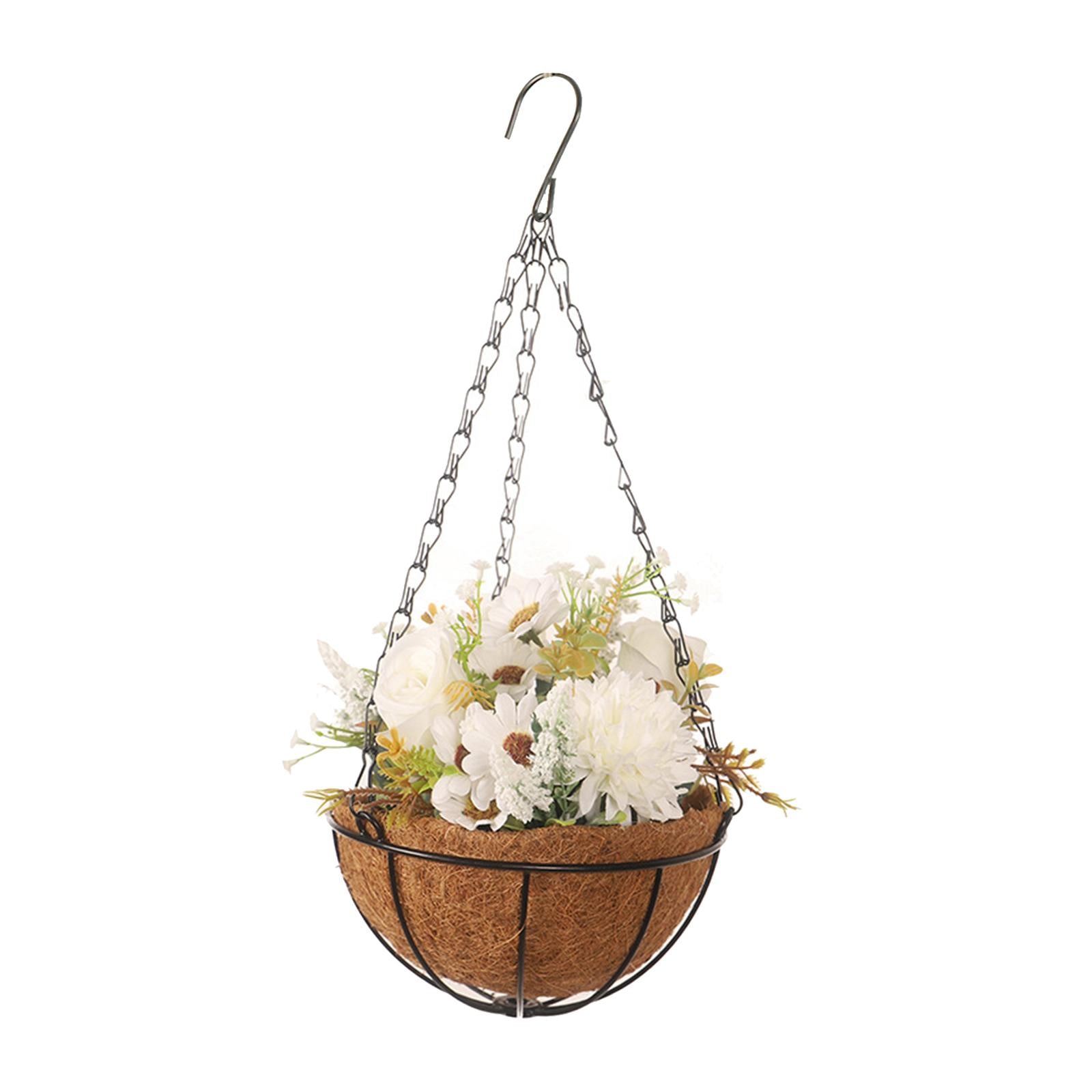 Flower Basket Wreath Hanging Ornament Farmhouse Wreath for Home Wedding Wall