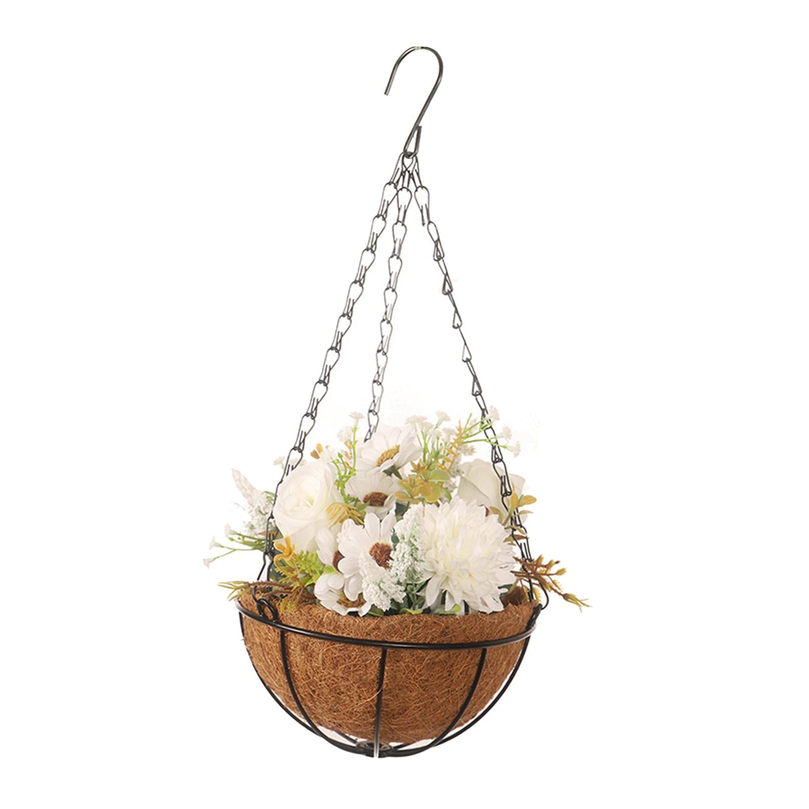 Flower Basket Wreath Hanging Ornament Farmhouse Wreath for Home Wedding Wall