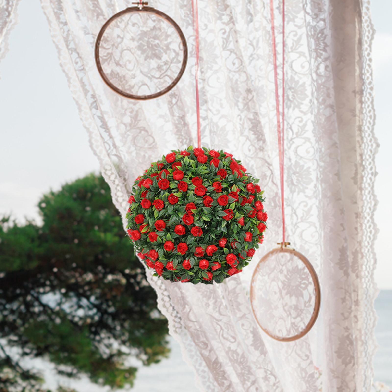 Simulation Plant Flower Hanging Topiary Ball 7.8inch Elegant for Coffee Shop Style B