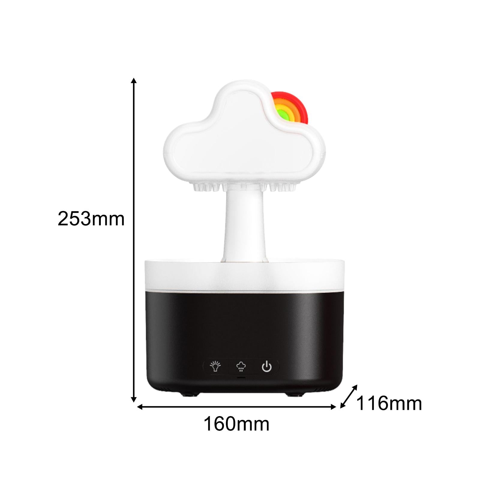 Raining Cloud Night Light USB Aroma Essential Oil Diffuser for Office Black