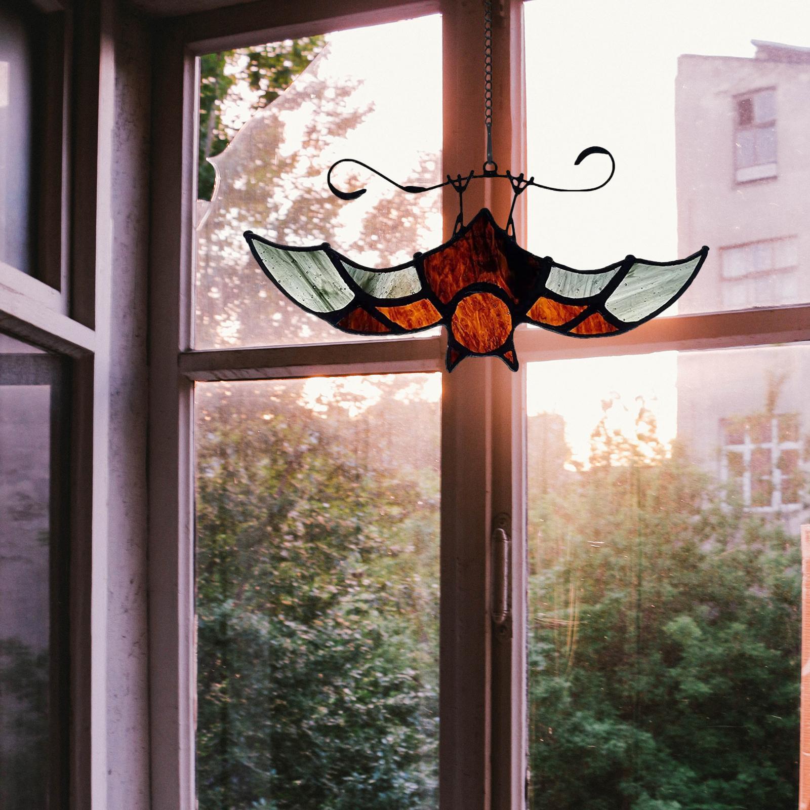 Halloween Upside Down Bat Acrylic Hanging Pendant Ornament Colorful for Kids