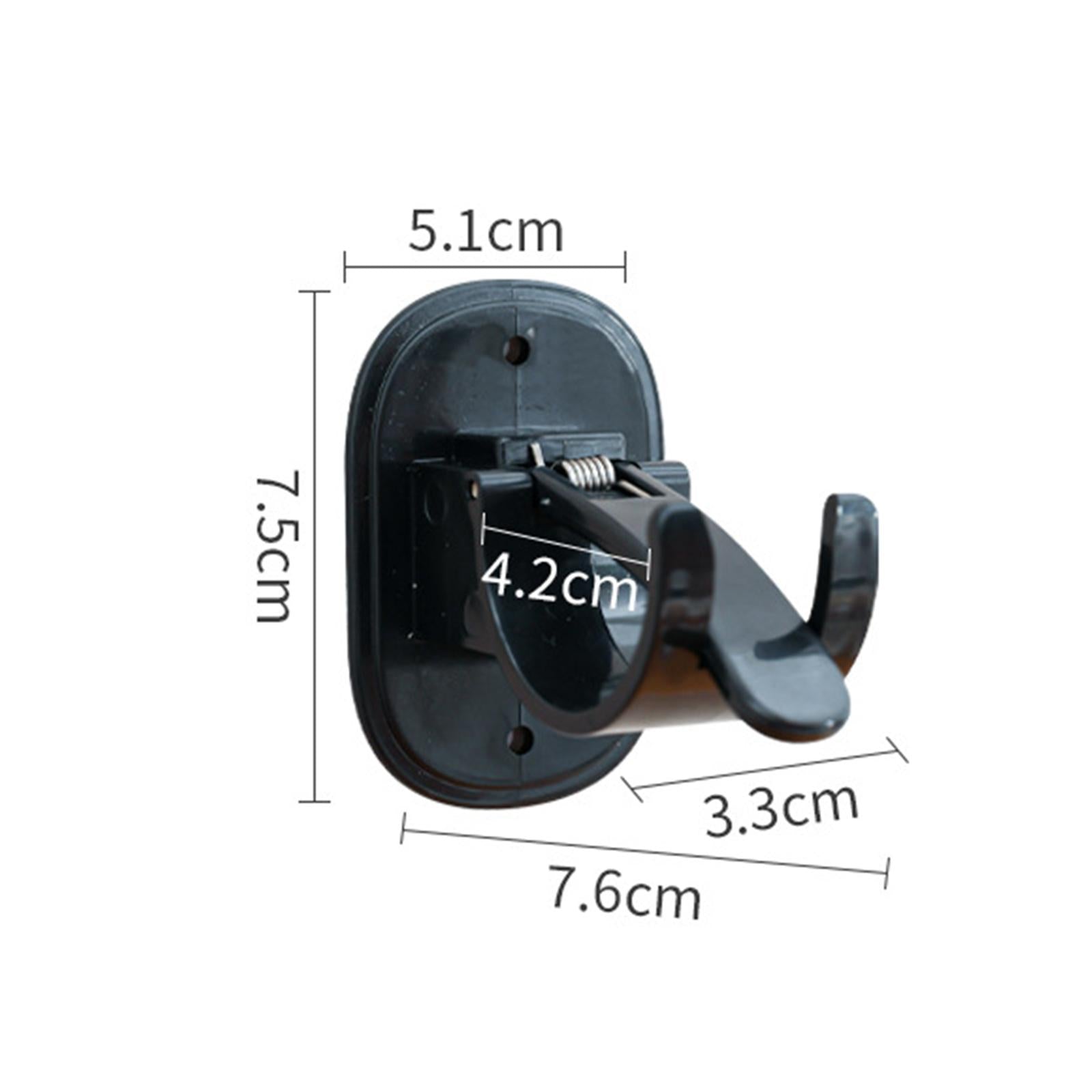 4xCurtain Rod Hooks No Drill Curtain Rod Brackets for Hotel Kitchen Livingroom Black