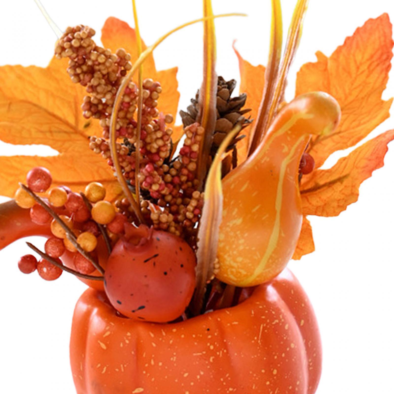 Artificial Pumpkin Flower Autumn Floral Arrangement Fall Pumpkin Centerpiece B