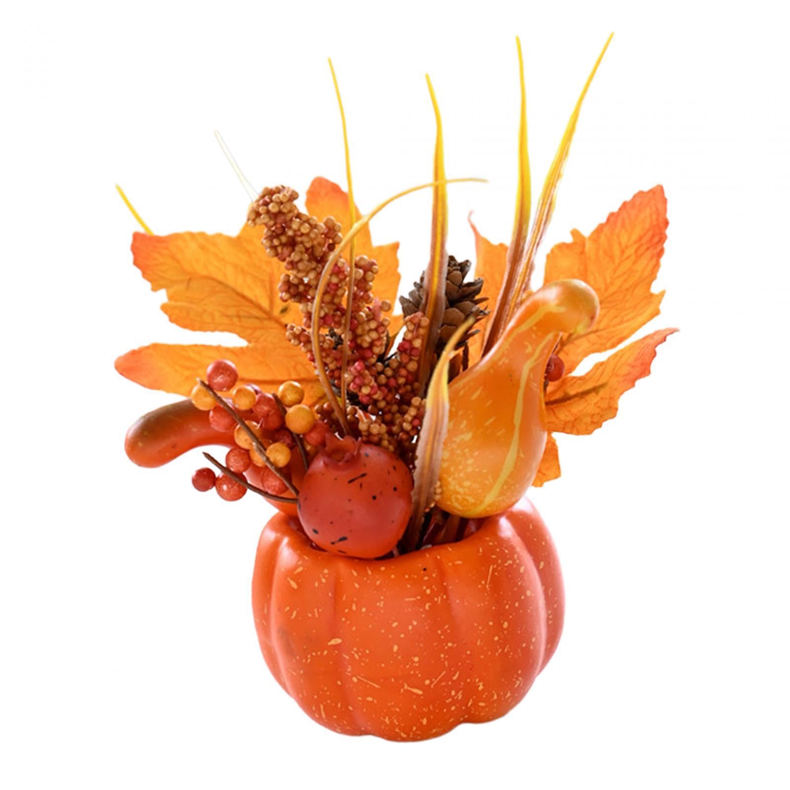 Artificial Pumpkin Flower Autumn Floral Arrangement Fall Pumpkin Centerpiece B