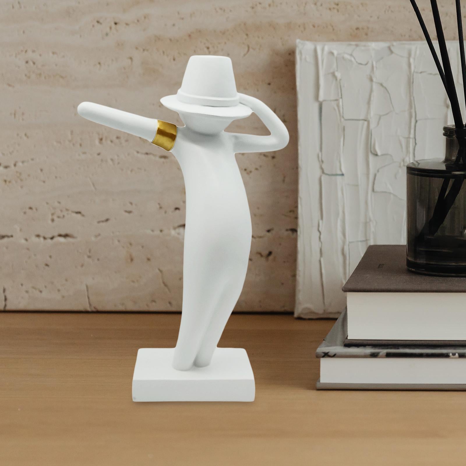 Abstract Character Sculpture Modern Creative for Bookshelf Entryway Desktop White
