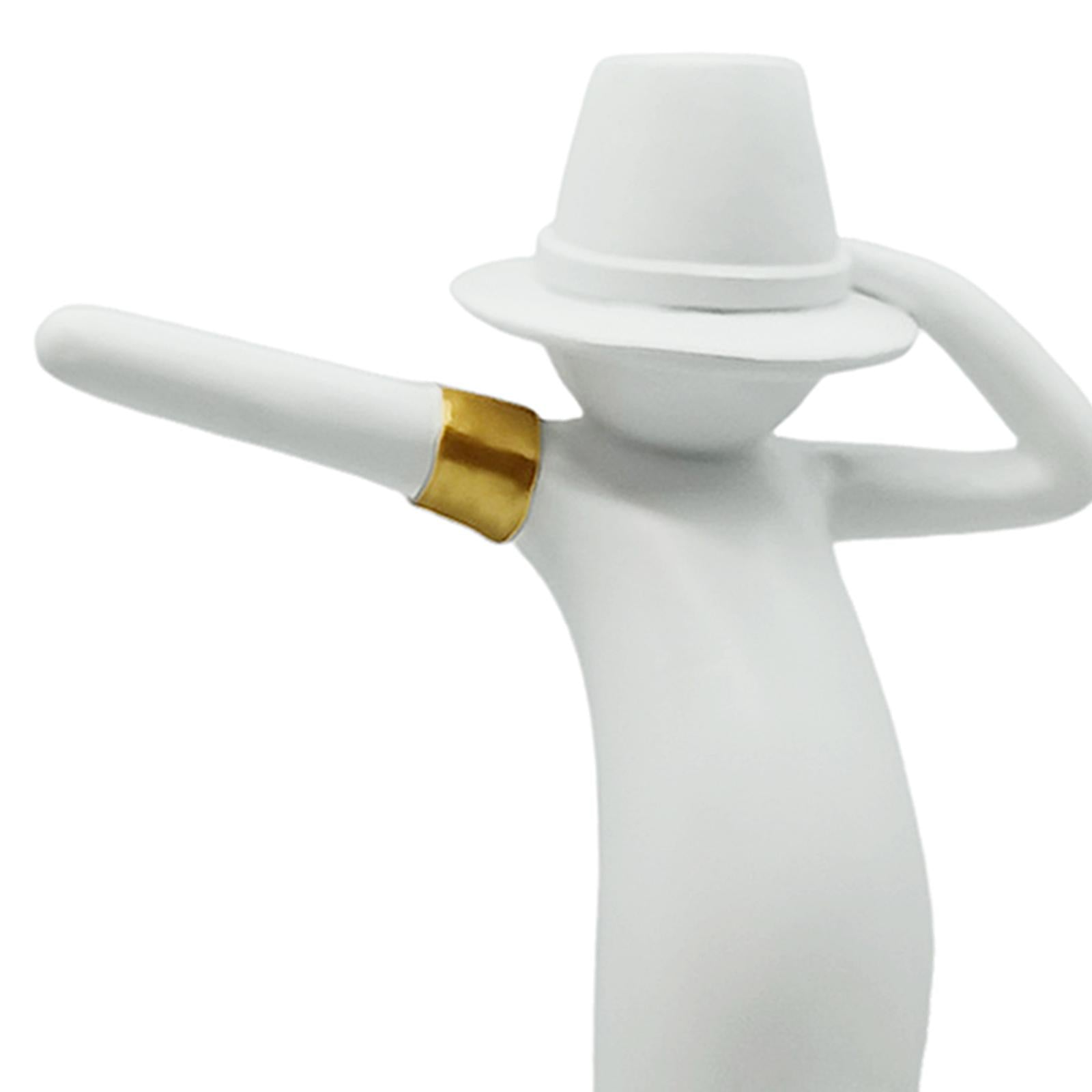 Abstract Character Sculpture Modern Creative for Bookshelf Entryway Desktop White