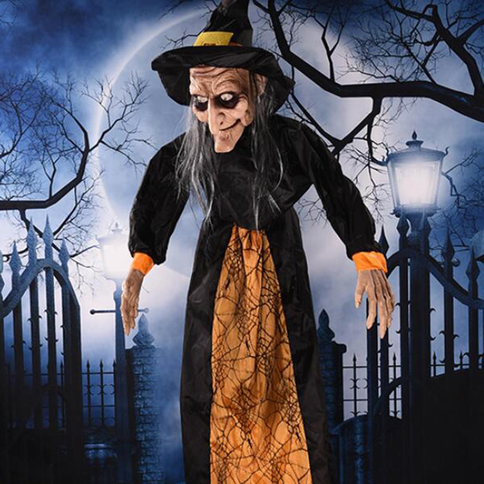 Halloween Hanging Witch with Red Eyes Prop Halloween Spooky Witch Prop