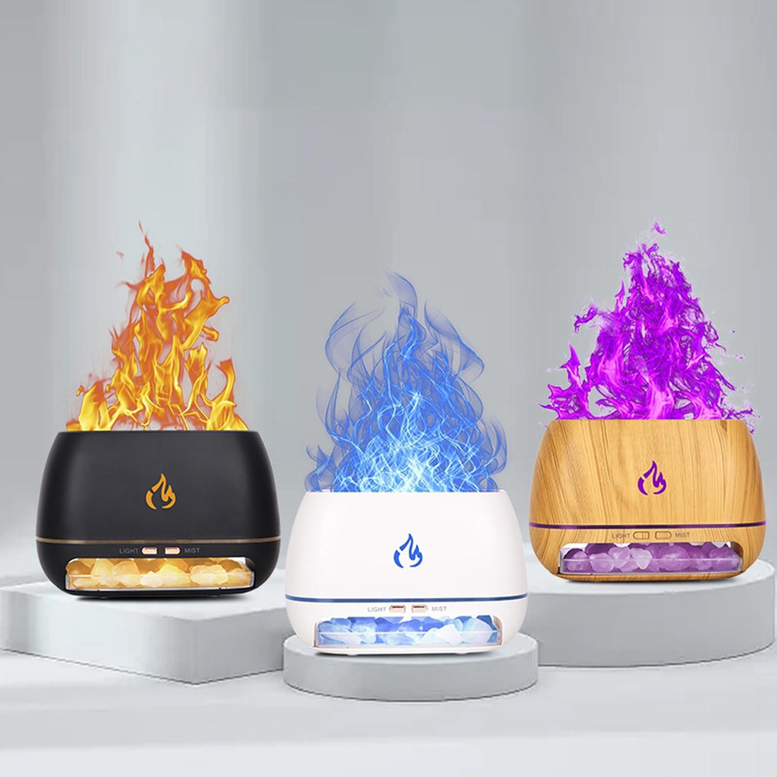 Flame Humidifier Fireplace Simulation Humidifier for SPA Gym Desktop Bedroom Wood Color
