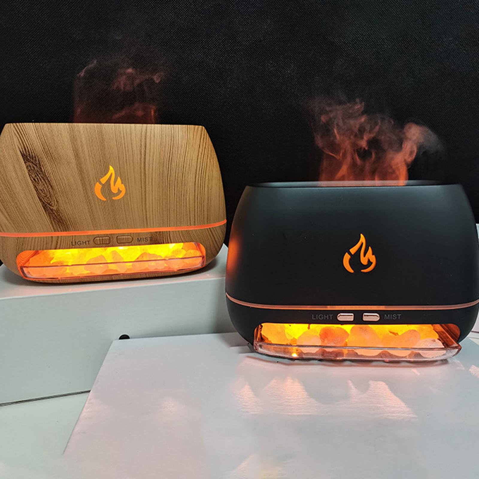 Flame Humidifier Fireplace Simulation Humidifier for SPA Gym Desktop Bedroom Wood Color
