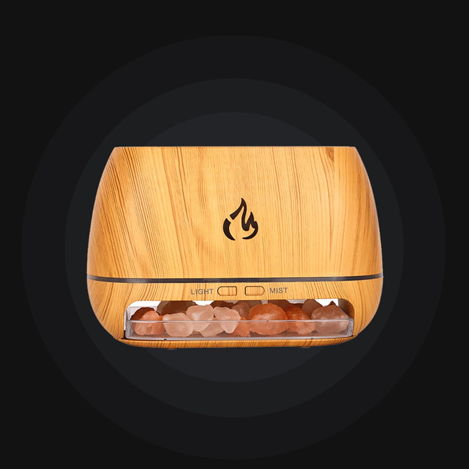 Flame Humidifier Fireplace Simulation Humidifier for SPA Gym Desktop Bedroom Wood Color