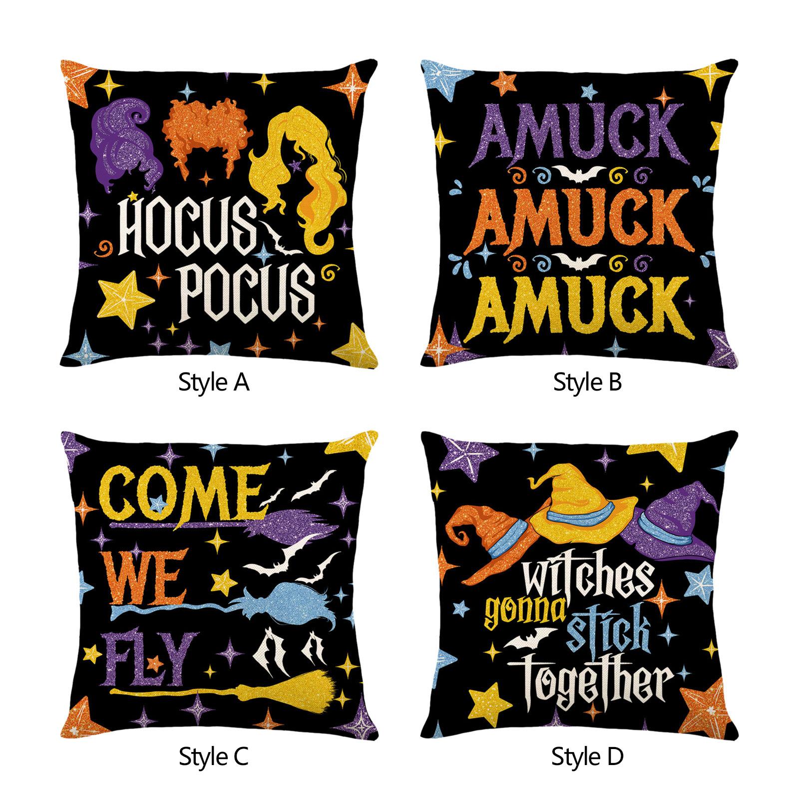 Halloween Pillow Covers Cushion Case Throw Pillows Cases for Couch Car Chair Style A