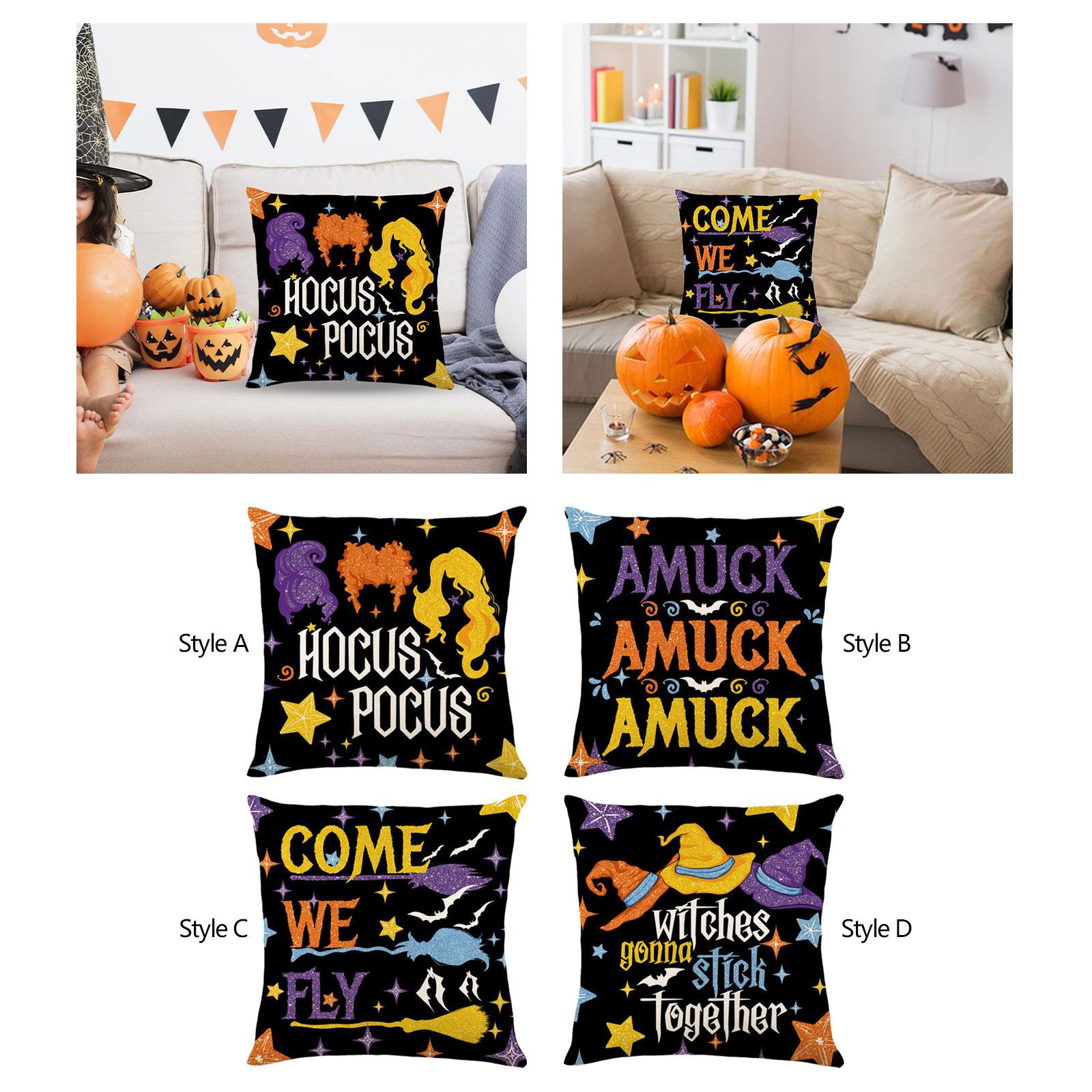 Halloween Pillow Covers Cushion Case Throw Pillows Cases for Couch Car Chair Style A