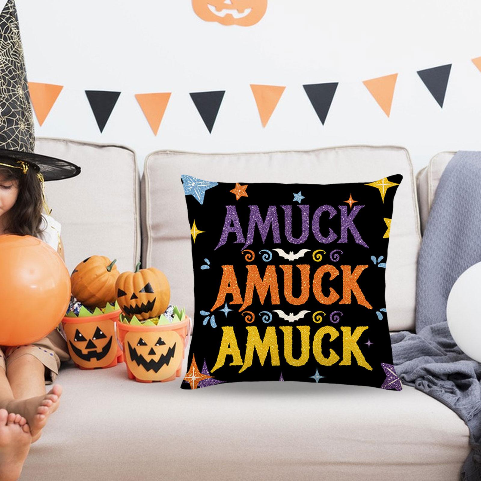 Halloween Pillow Covers Cushion Case Throw Pillows Cases for Couch Car Chair Style B