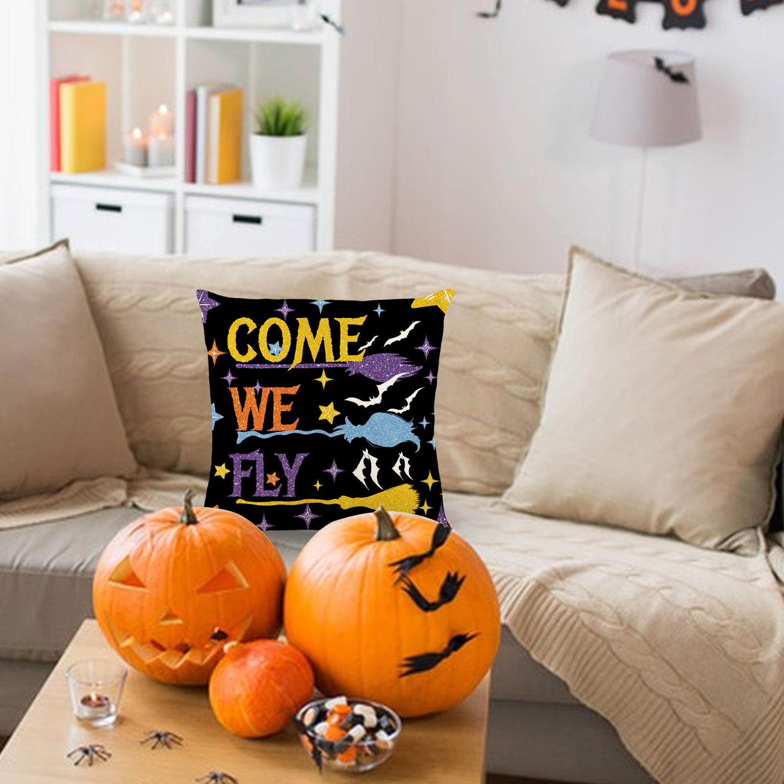 Halloween Pillow Covers Cushion Case Throw Pillows Cases for Couch Car Chair Style C
