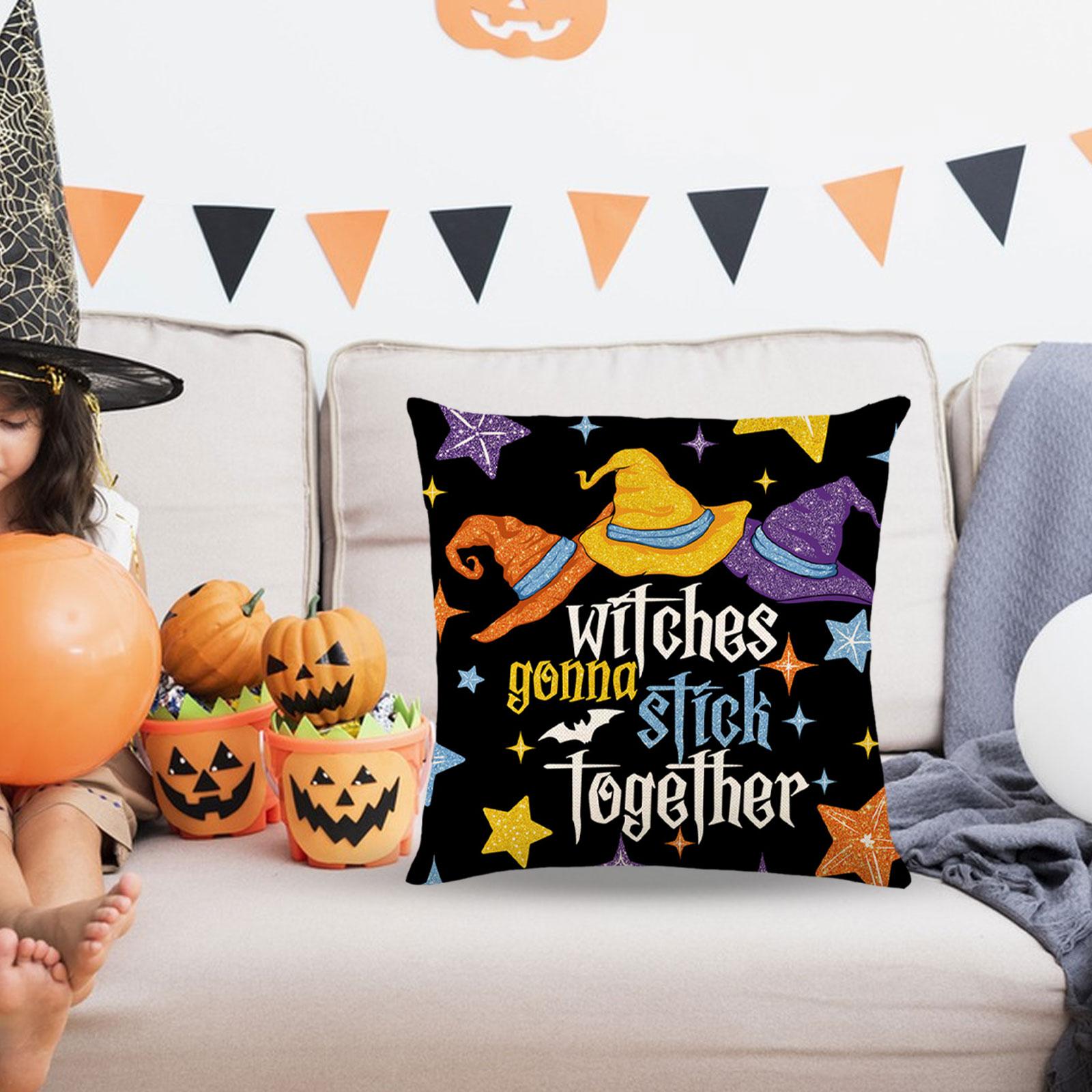 Halloween Pillow Covers Cushion Case Throw Pillows Cases for Couch Car Chair Style D