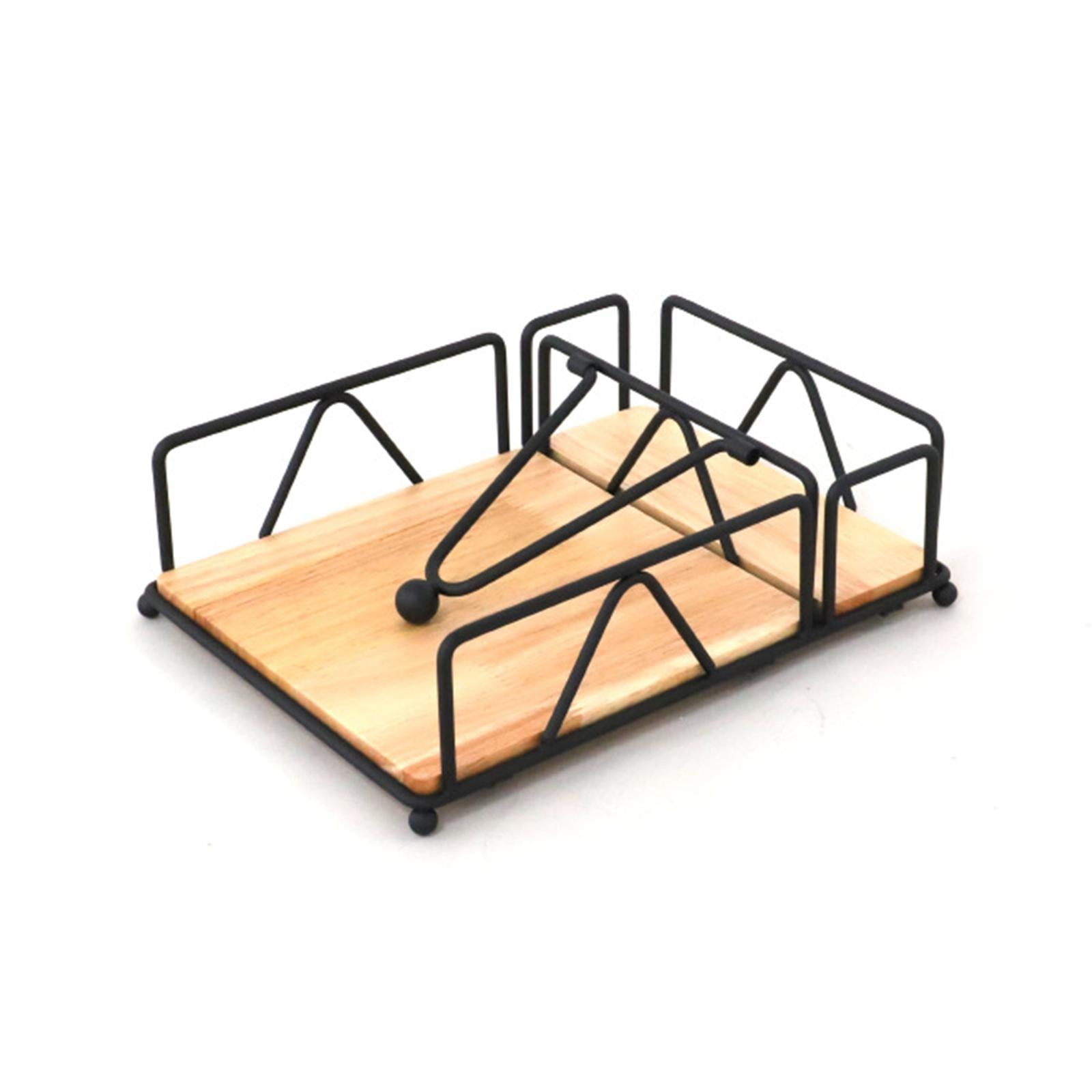 Napkin Holder Wear Resistant Paper Towel Holder for Desk Kitchen Room Black