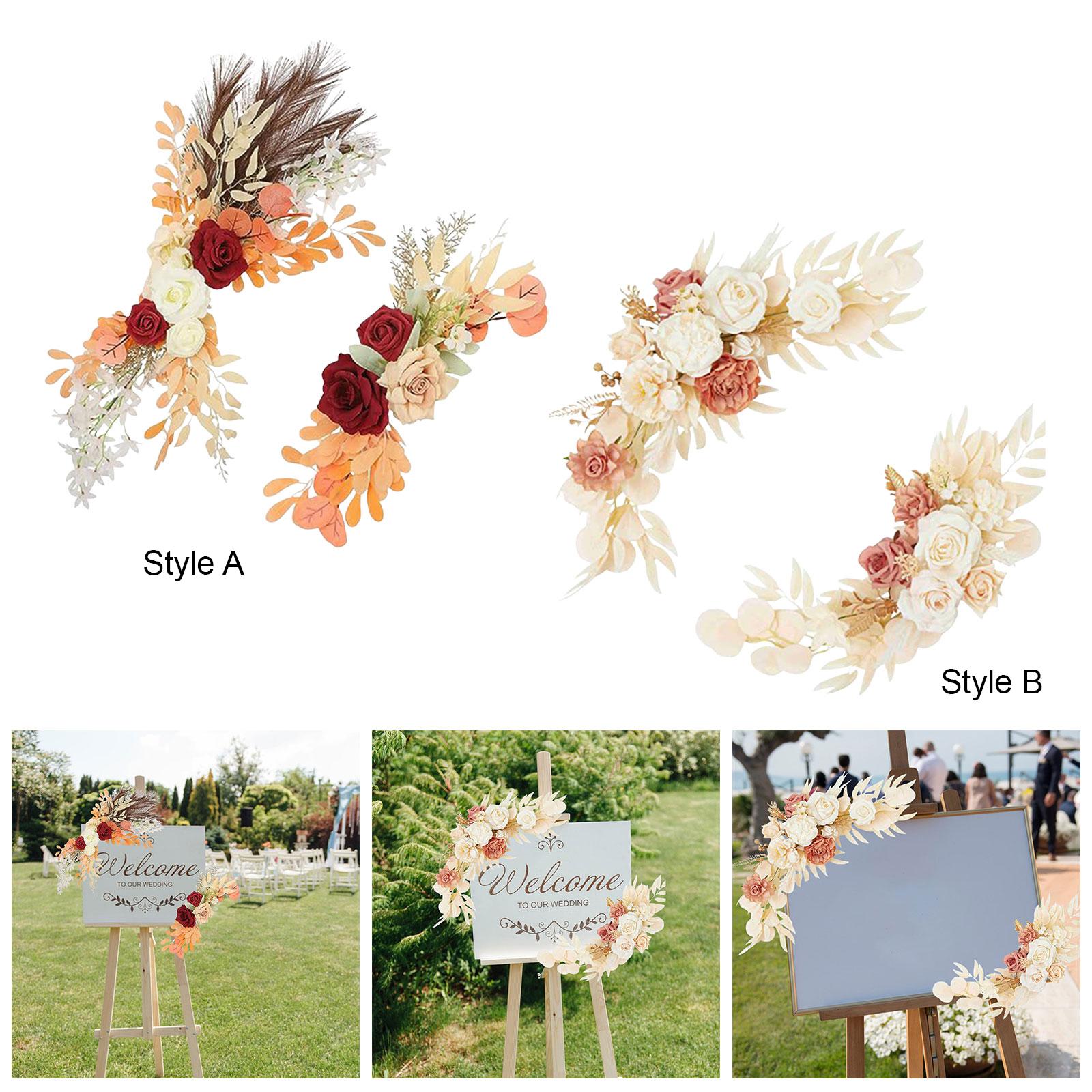 2 Pieces Artificial Arch Flower Multicolors for Arrangement Wedding Ceremony Style A