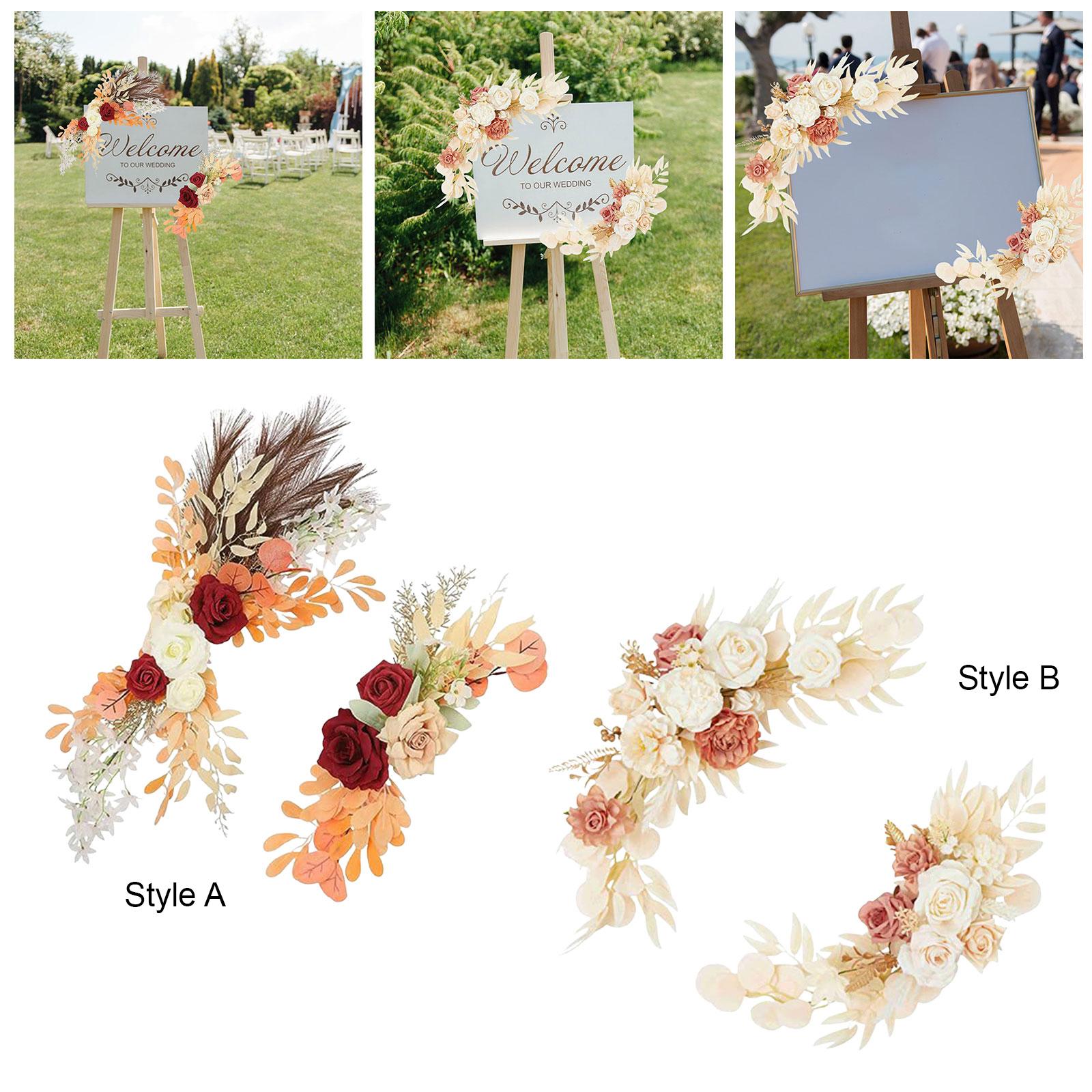 2 Pieces Artificial Arch Flower Multicolors for Arrangement Wedding Ceremony Style A