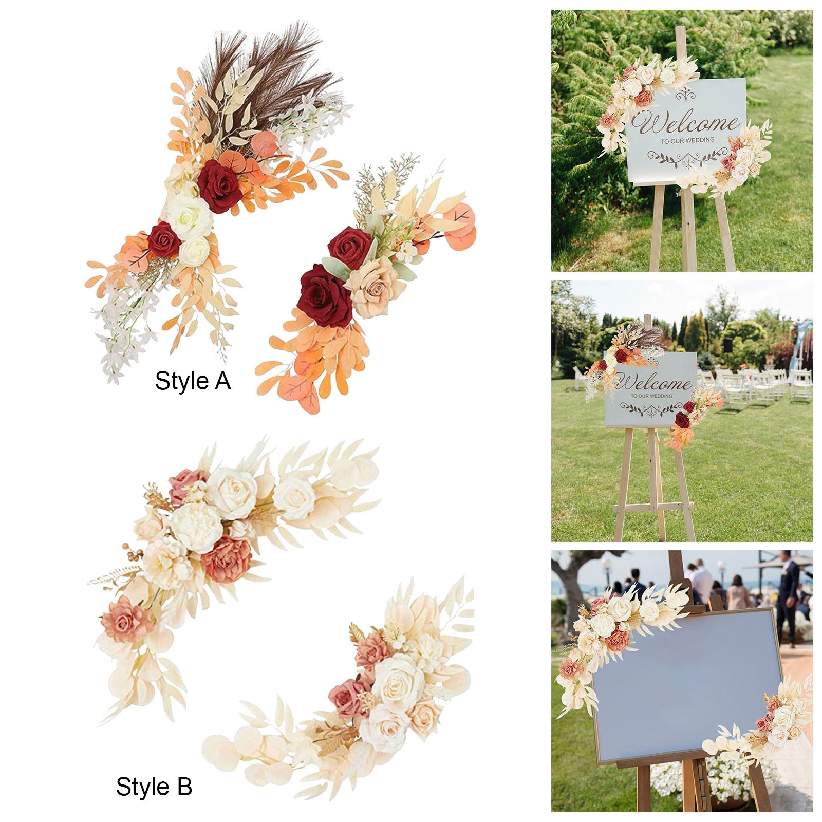 2 Pieces Artificial Arch Flower Multicolors for Arrangement Wedding Ceremony Style A