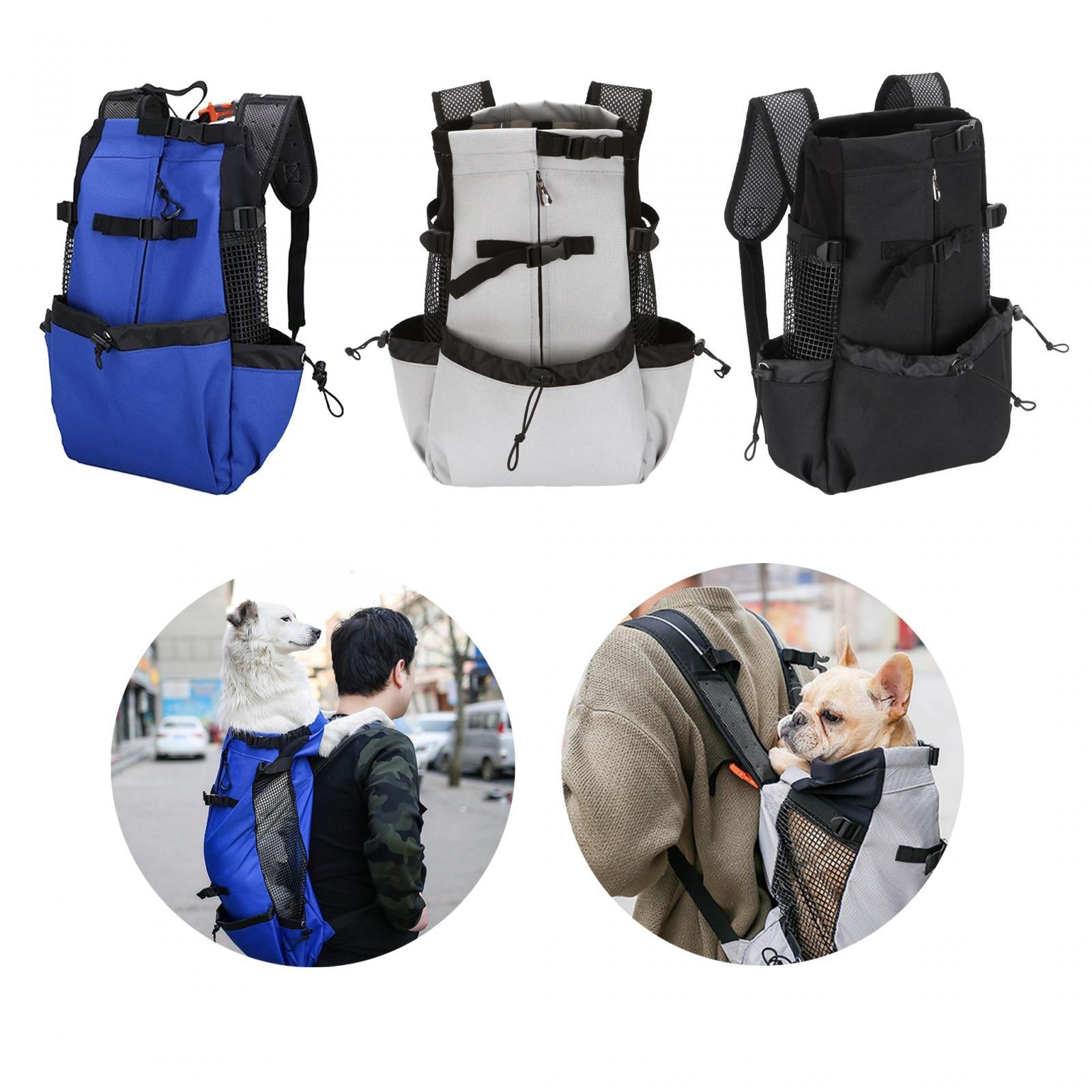 Dog Carrier Backpack Breathable Travel Bag for Traveling Hiking Walking Blue S