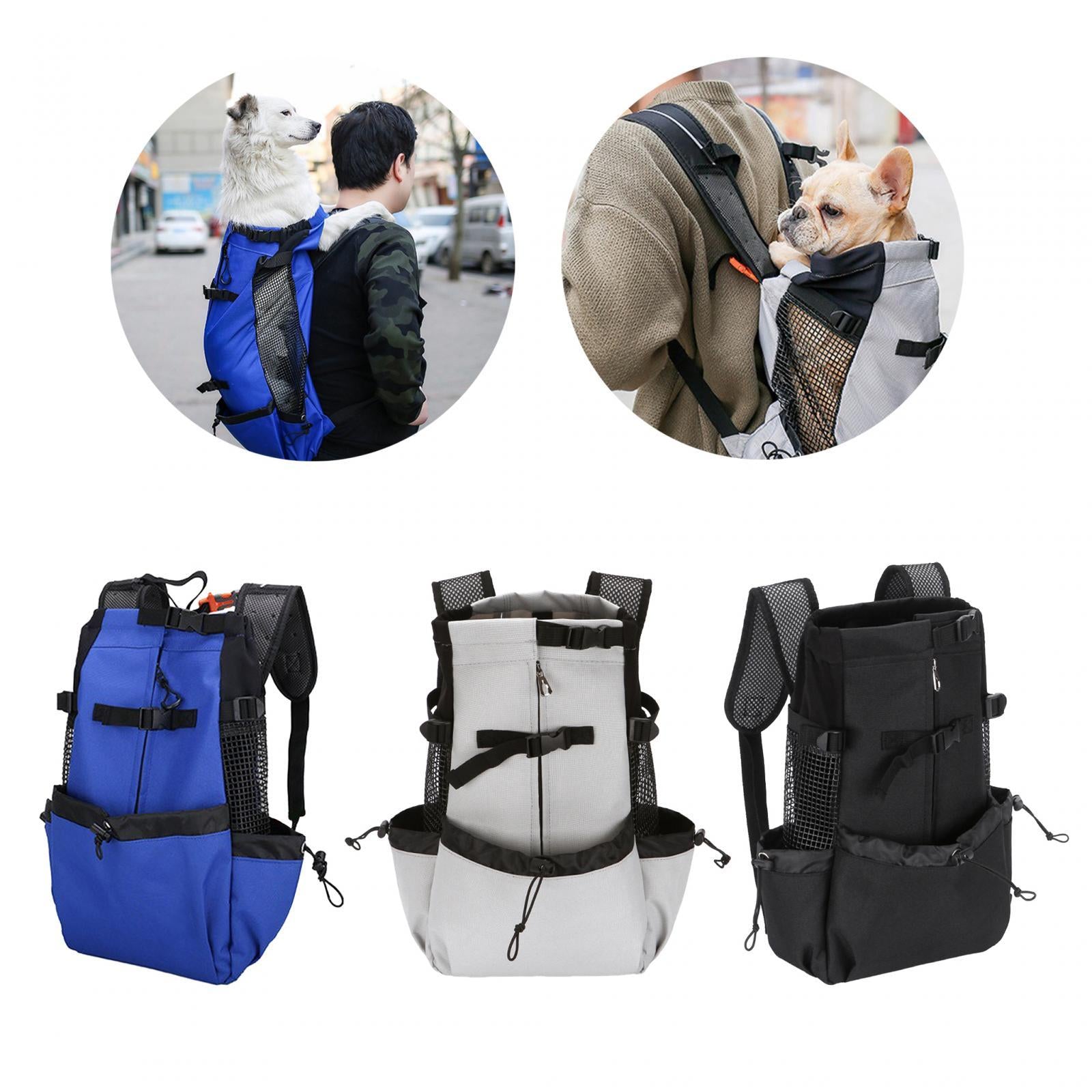 Dog Carrier Backpack Breathable Travel Bag for Traveling Hiking Walking Blue S