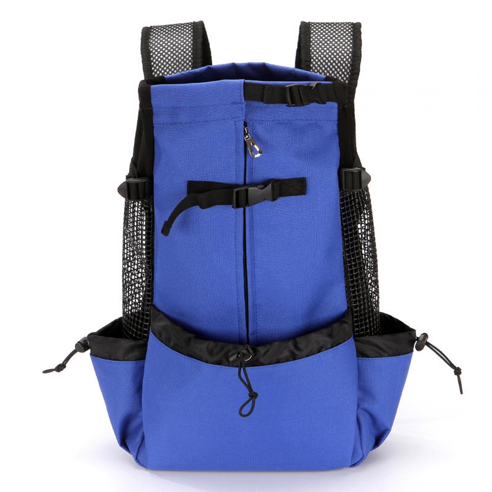 Dog Carrier Backpack Breathable Travel Bag for Traveling Hiking Walking Blue L