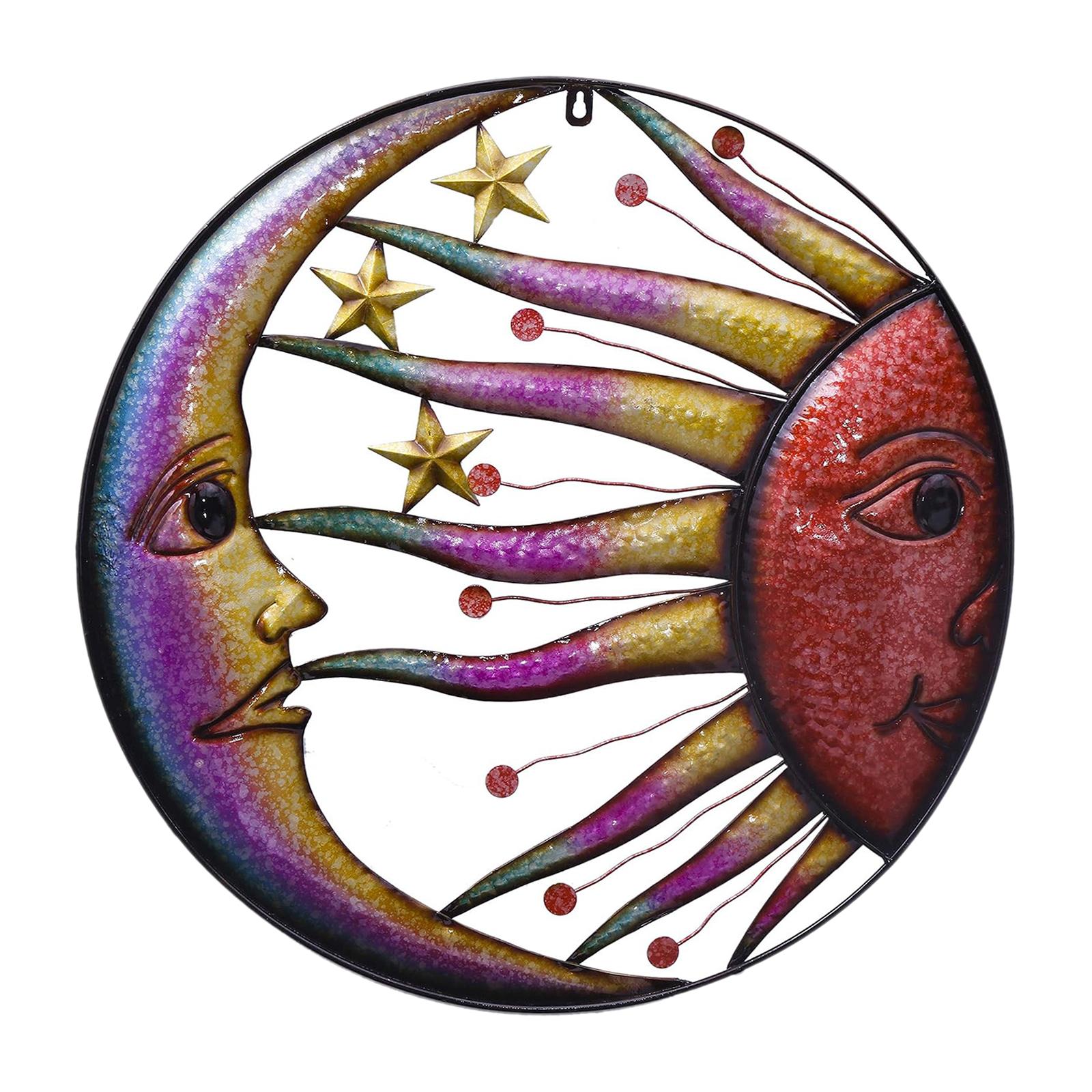 Sun Moon Star Wall Art Sculpture Decor for Holiday Party Balcony Yard Garden 45cmx45cm